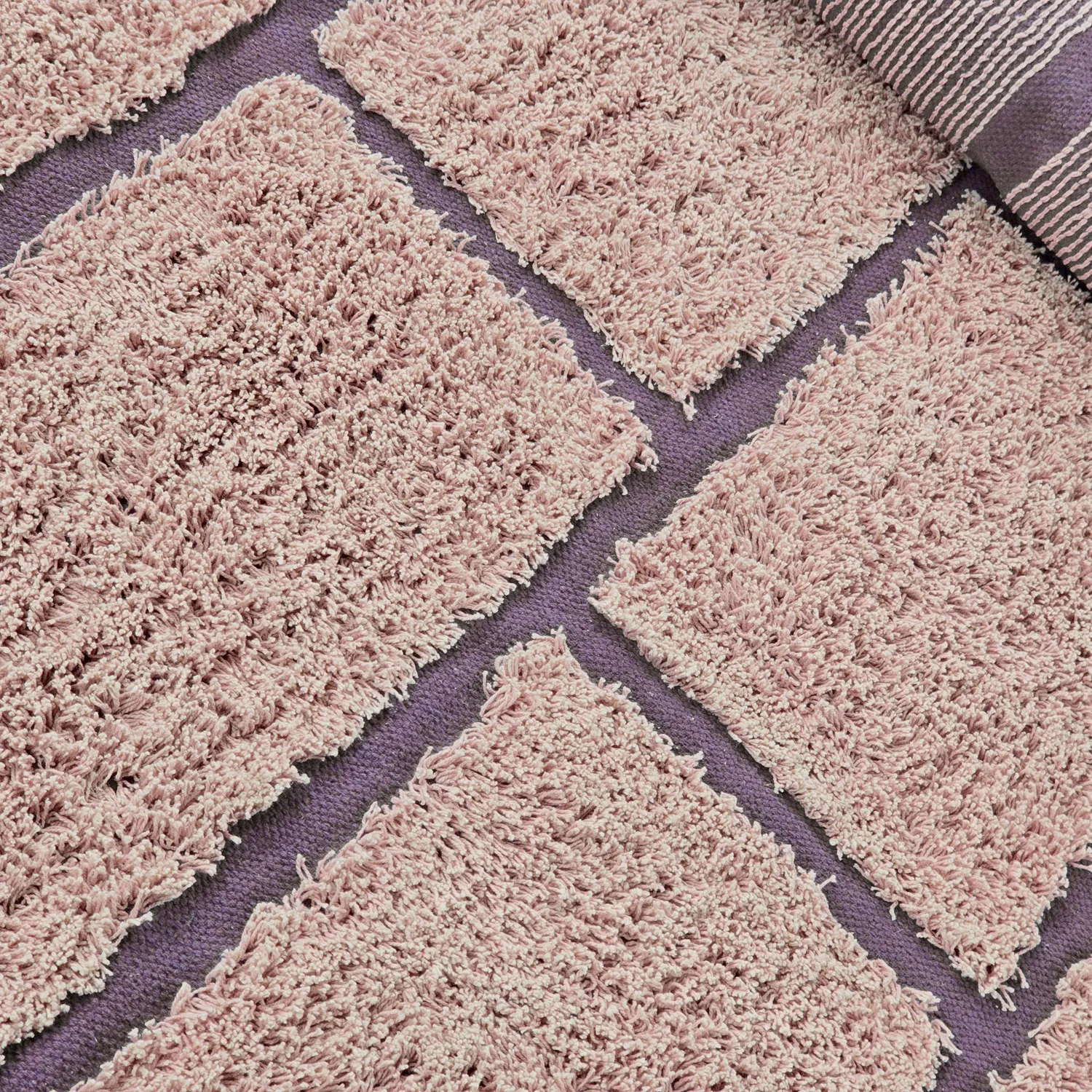 Hochflorteppiche - Lindley Natural Cotton Shaggy (rosa/lila)
