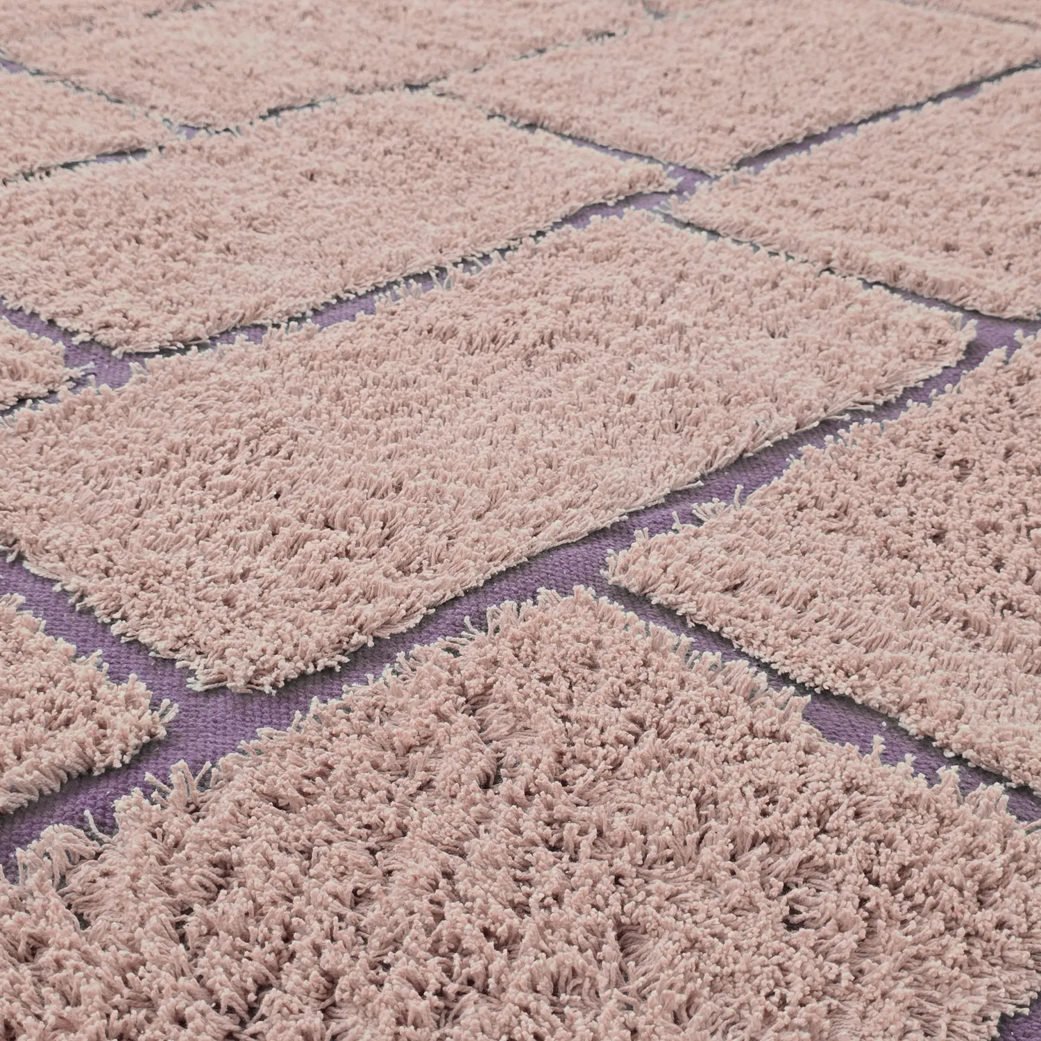 Hochflorteppiche - Lindley Natural Cotton Shaggy (rosa/lila)