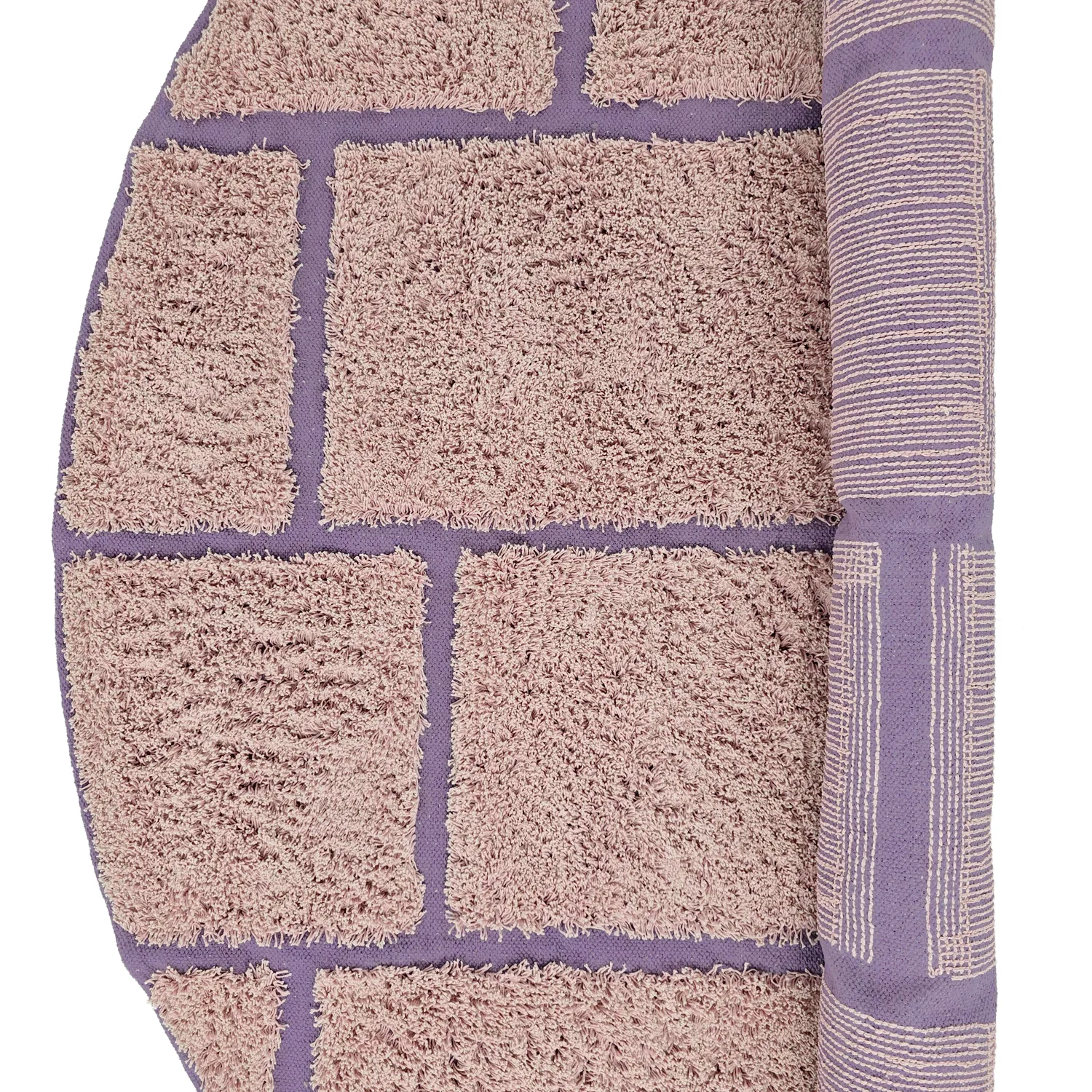 Runde Teppiche - Lindley Natural Cotton Shaggy (rosa/lila)