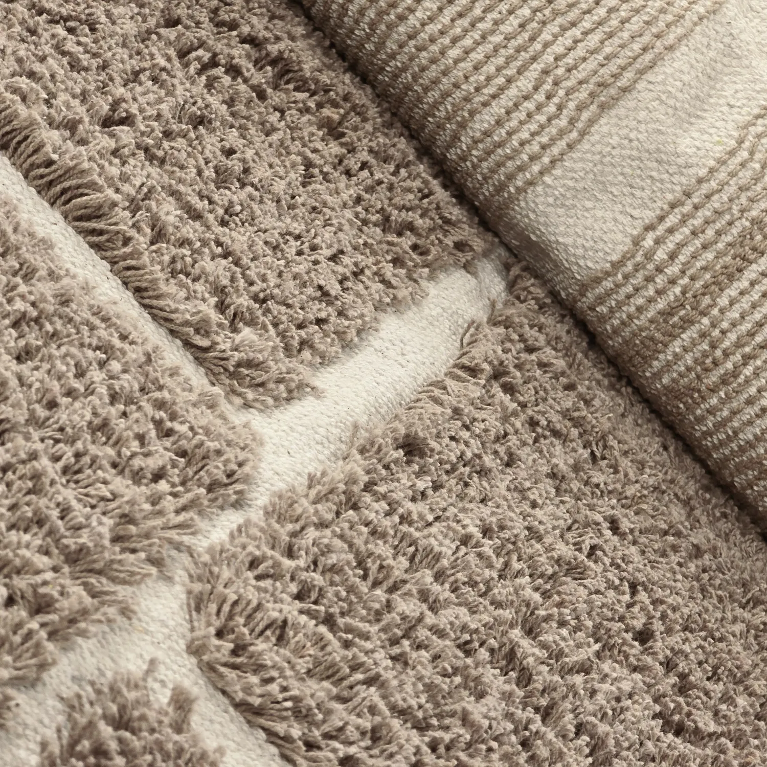 Hochflorteppiche - Lindley Natural Cotton Shaggy (taupe/grau)