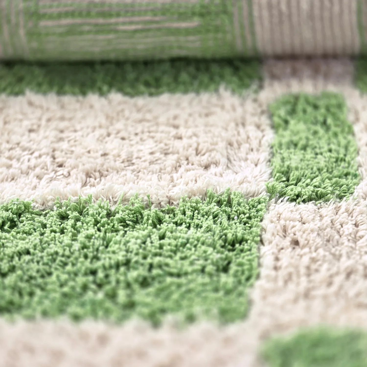 Rund Teppich - Maranello Natural Cotton Shaggy (grün)
