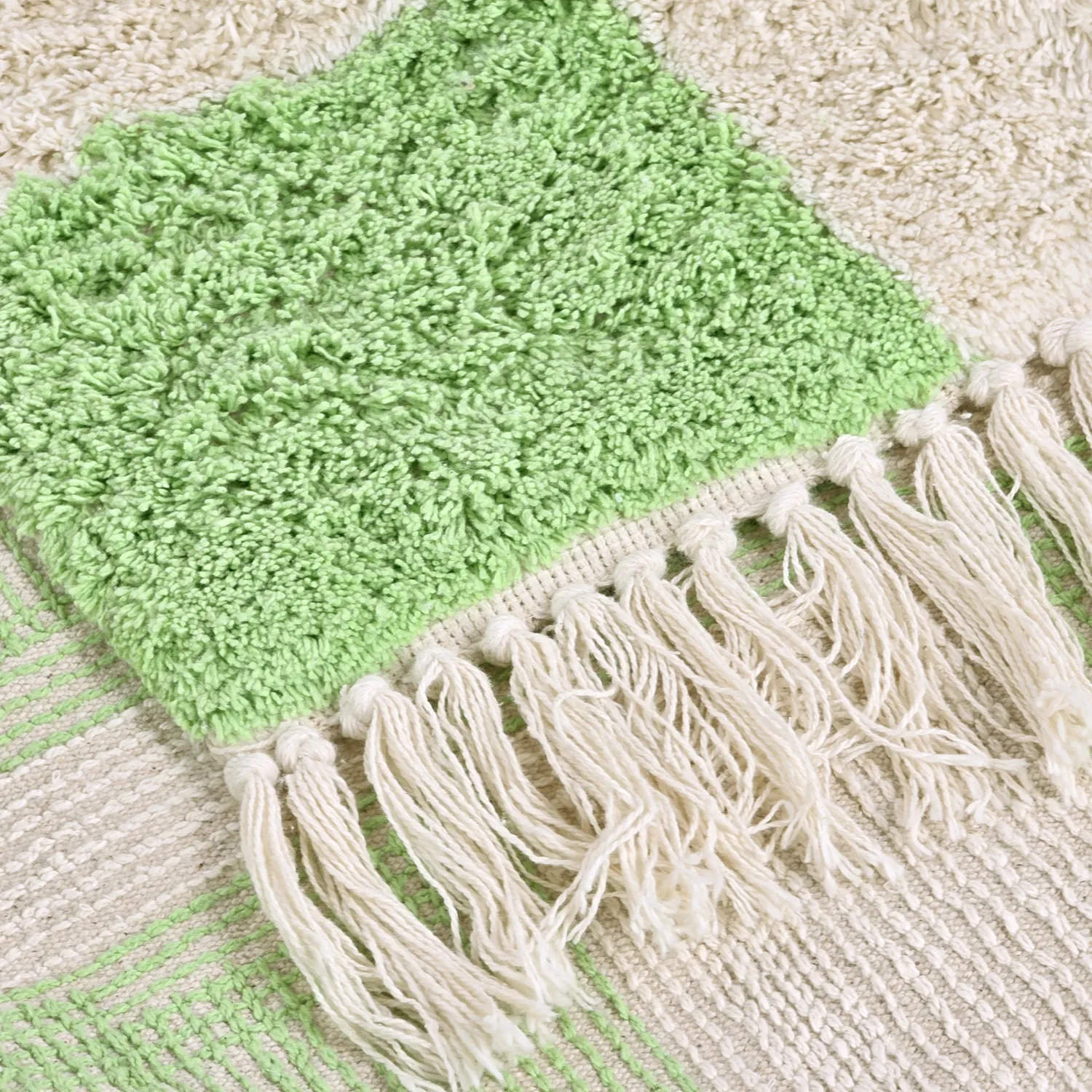 Hochflorteppiche - Maranello Natural Cotton Shaggy (grün)