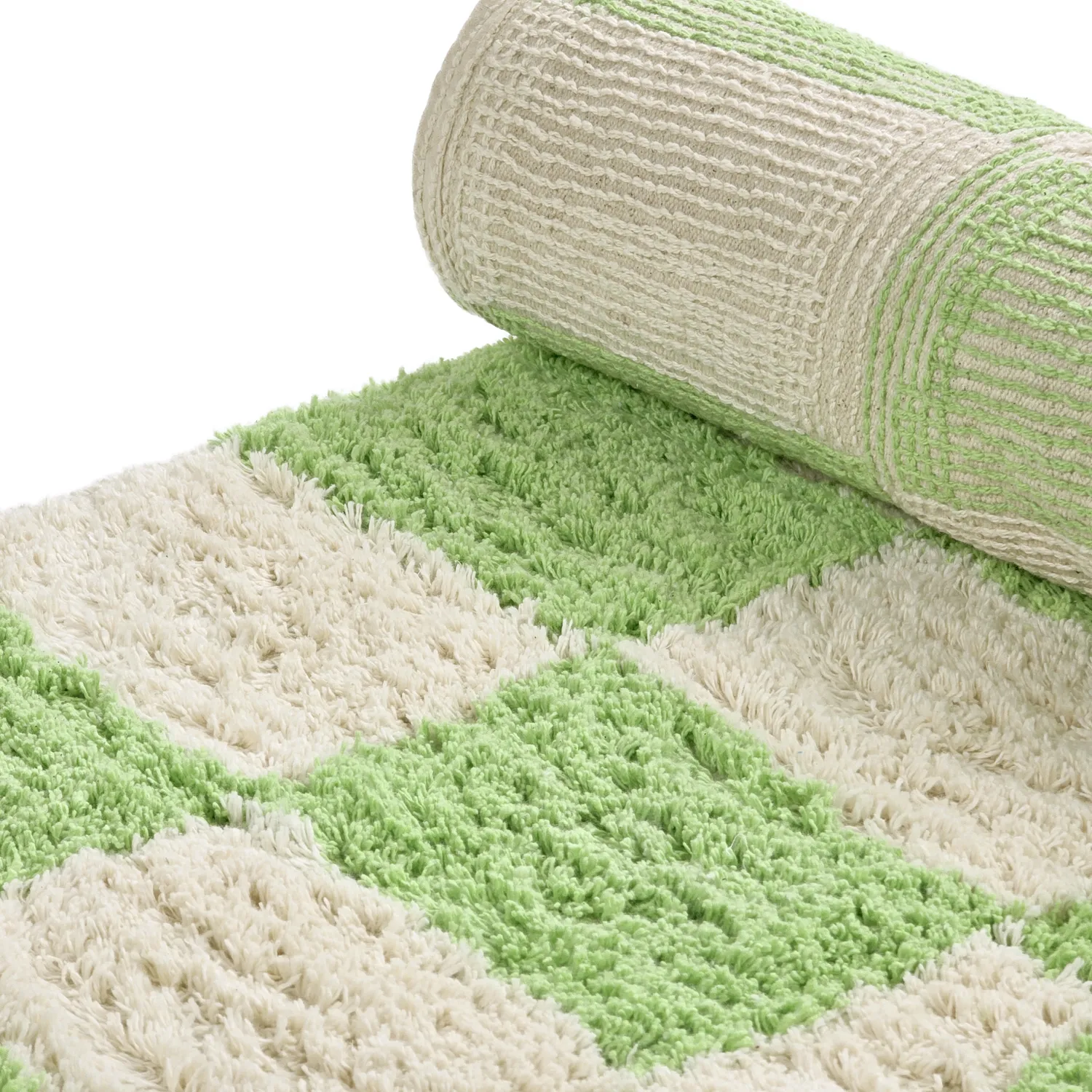 Hochflorteppiche - Maranello Natural Cotton Shaggy (grün)