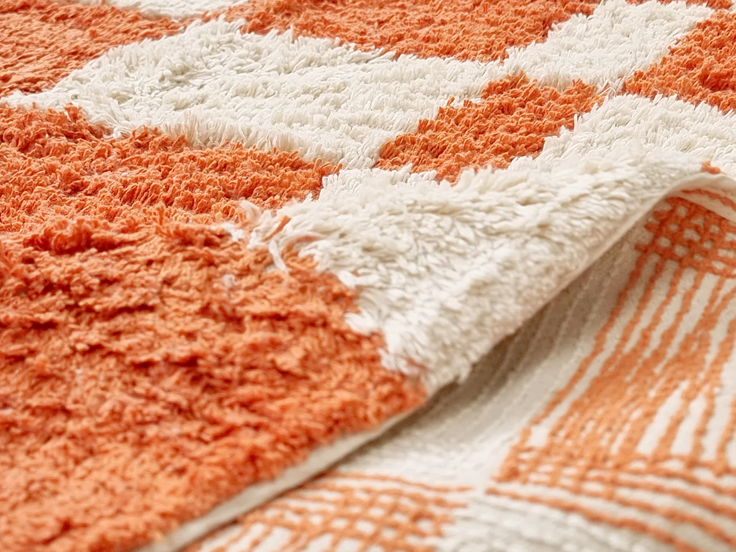 Runde Teppiche - Maranello Natural Cotton Shaggy (orange)