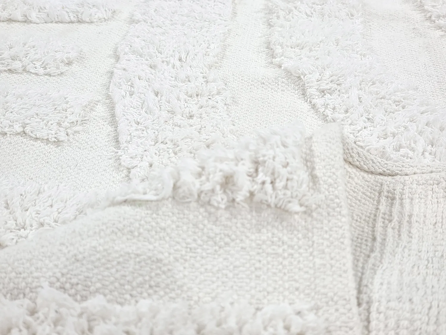 Runde Teppiche - Mavis Natural Cotton Shaggy (offwhite)