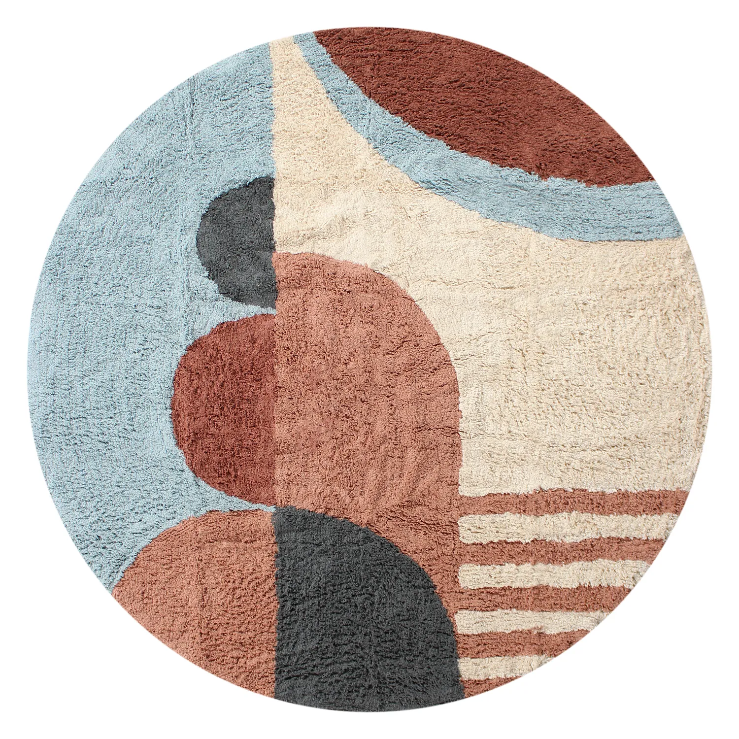 Runde Teppiche - Osmery Natural Cotton Shaggy (multi)