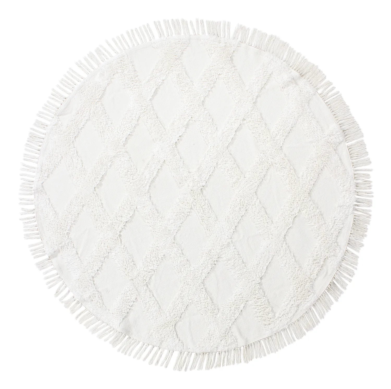 Runde Teppiche - Pamplona Natural Cotton Shaggy (offwhite)