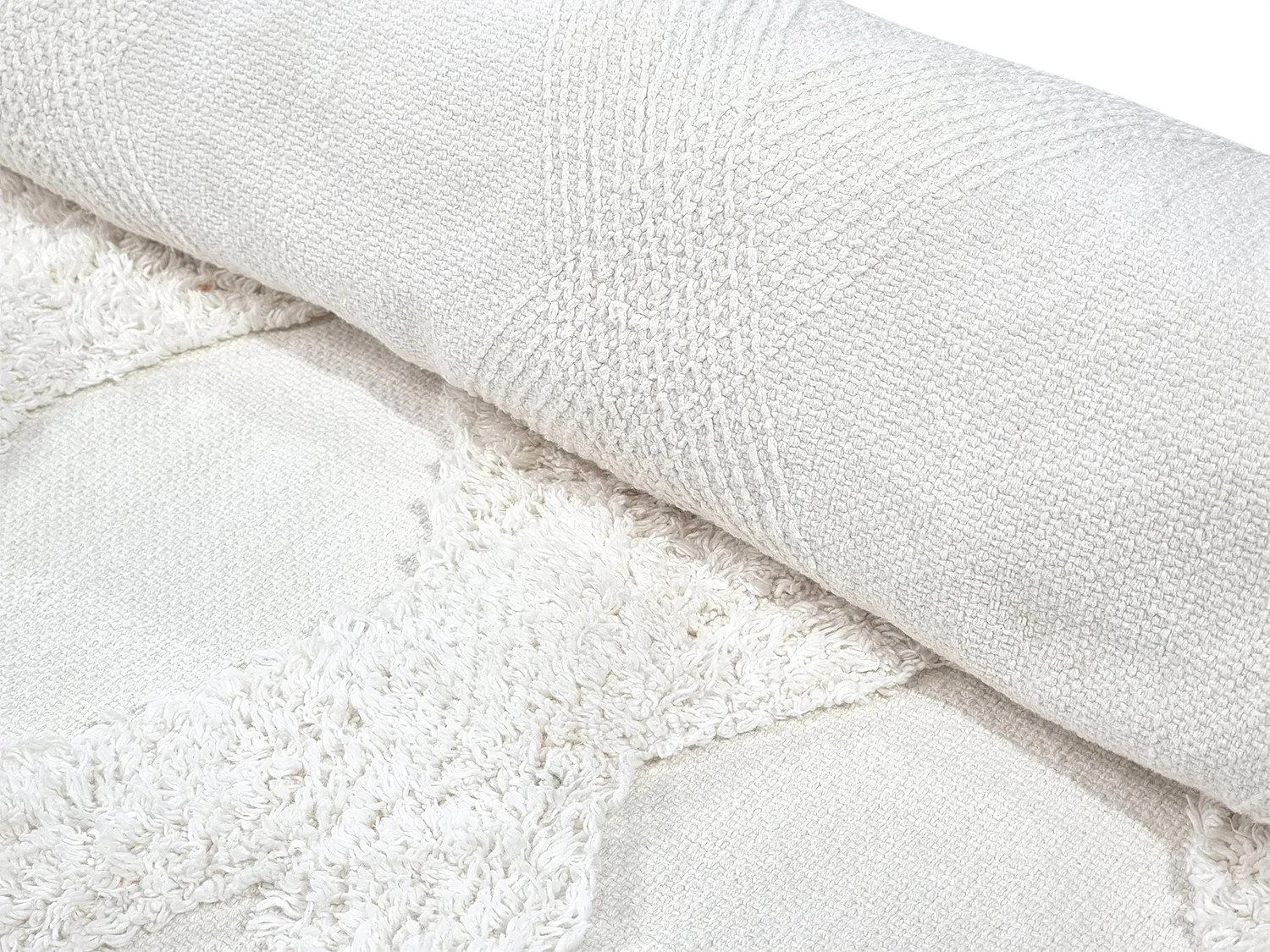 Runde Teppiche - Pamplona Natural Cotton Shaggy (offwhite)