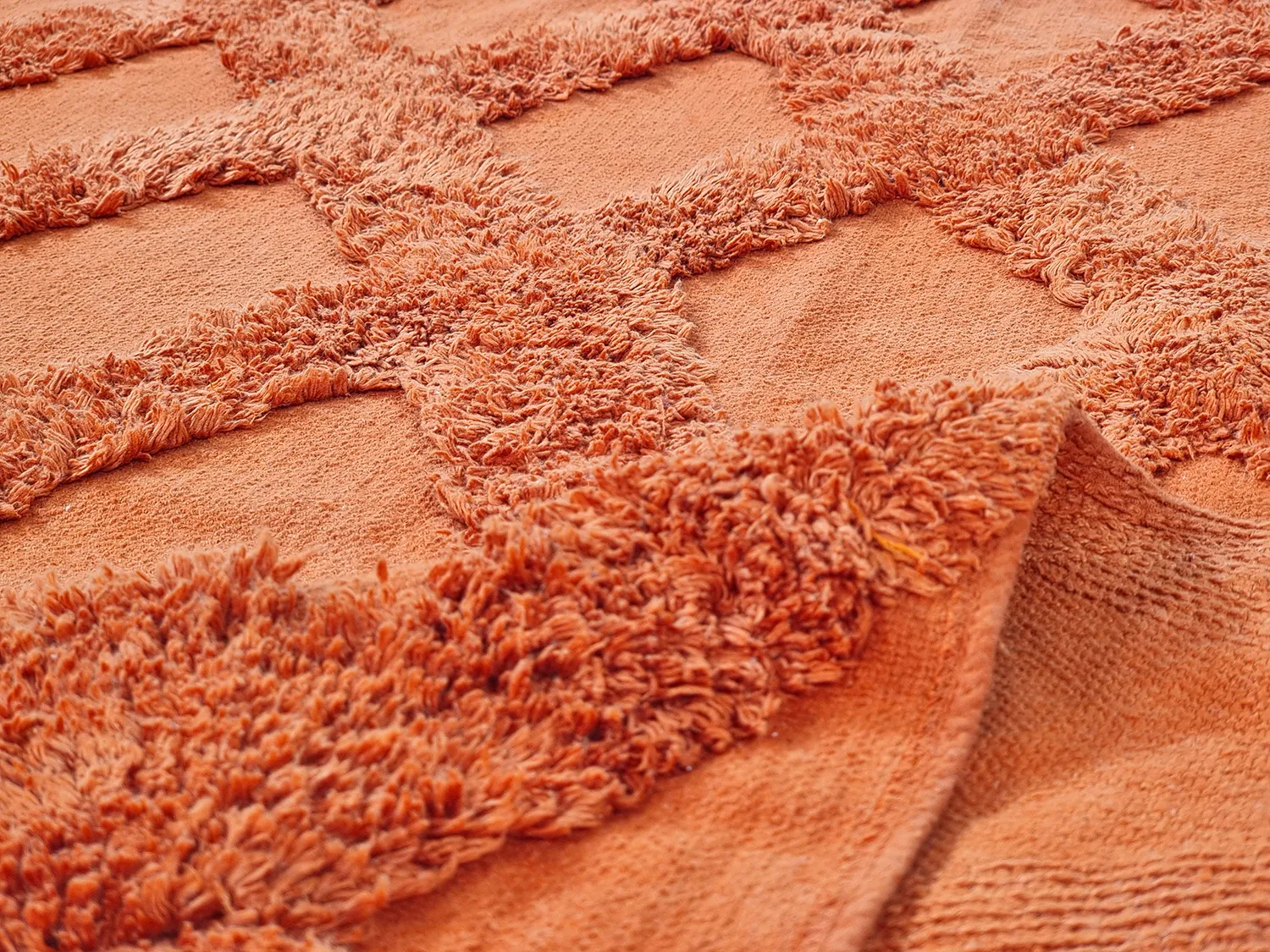 Hochflorteppiche - Pamplona Natural Cotton Shaggy (terracotta)