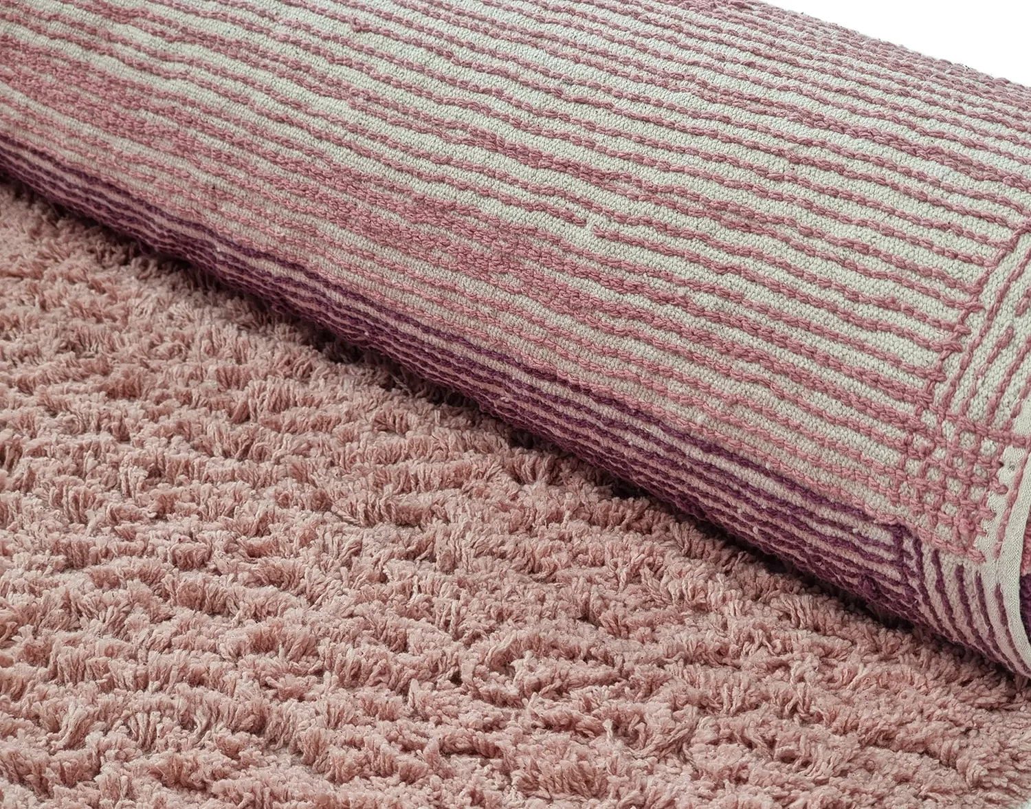 Runde Teppiche - Pione Natural Cotton Shaggy (rosa)