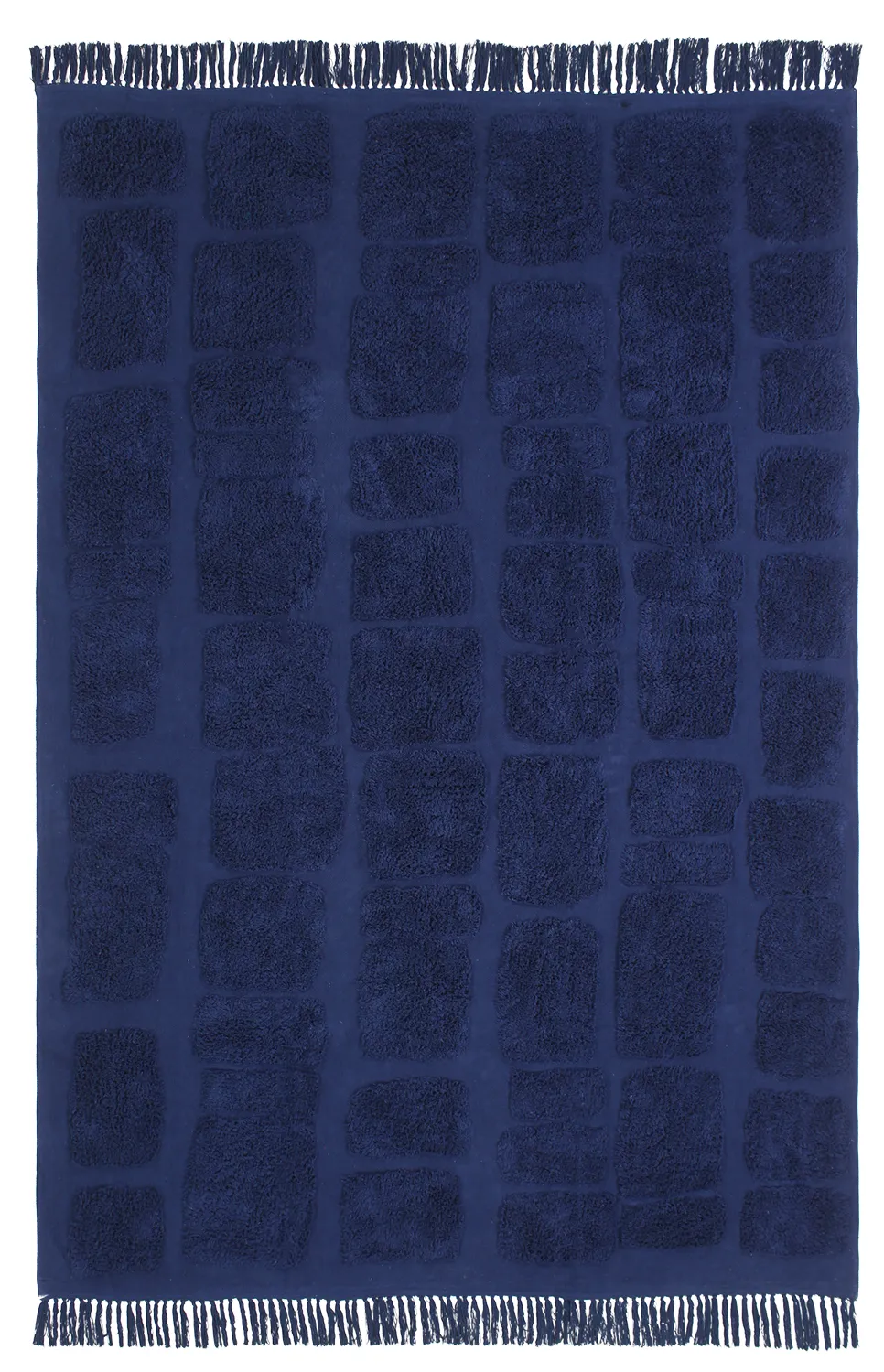 Hochflorteppiche - Salem Natural Cotton Shaggy (Dunkelblau)