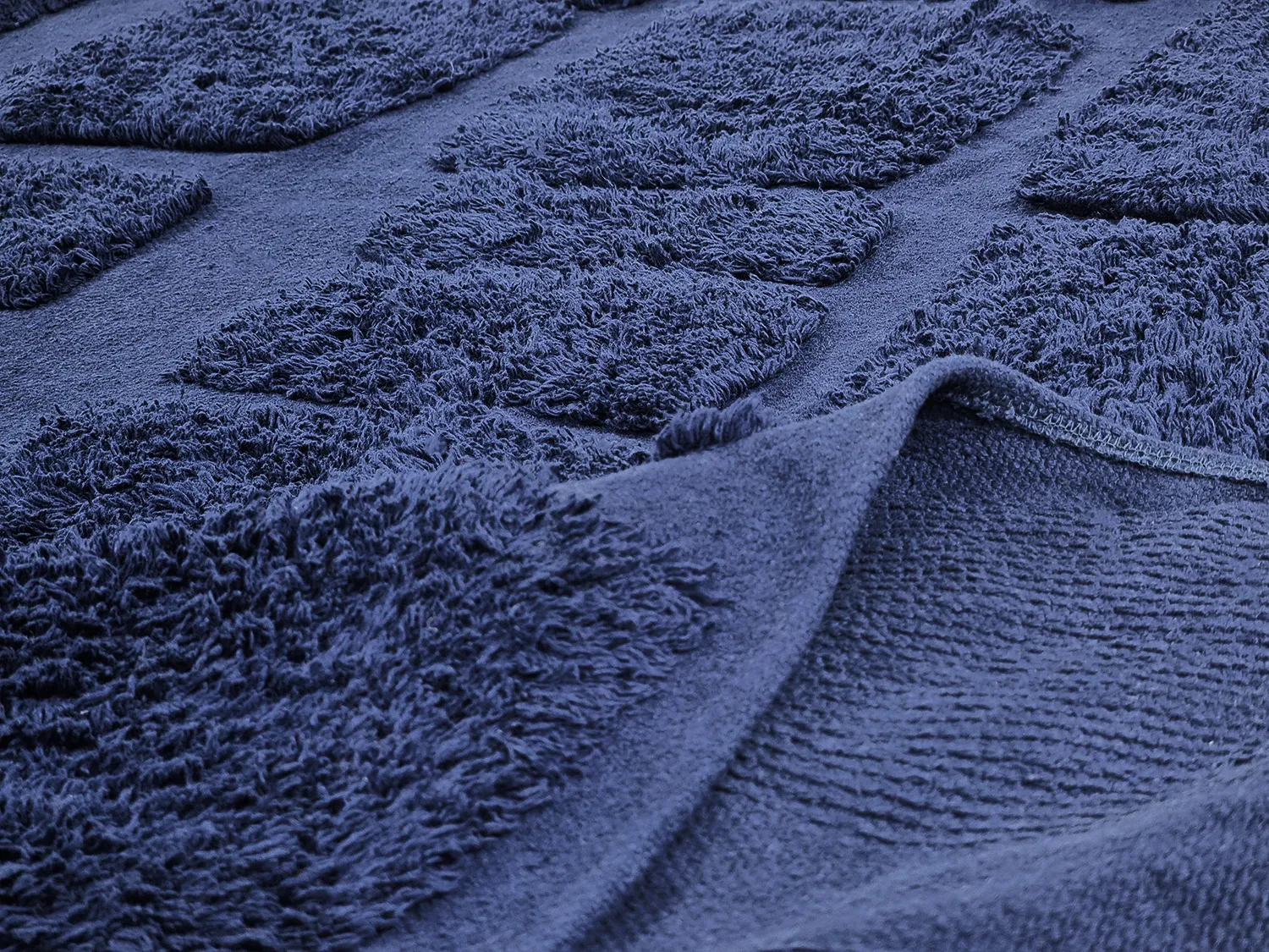 Hochflorteppiche - Salem Natural Cotton Shaggy (Dunkelblau)