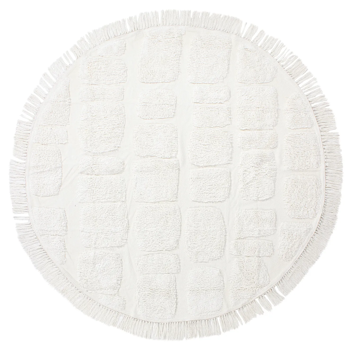Runde Teppiche - Salem Natural Cotton Shaggy (offwhite)