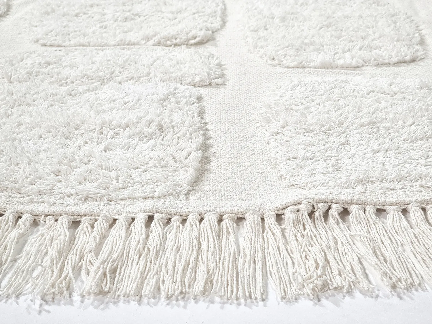 Runde Teppiche - Salem Natural Cotton Shaggy (offwhite)