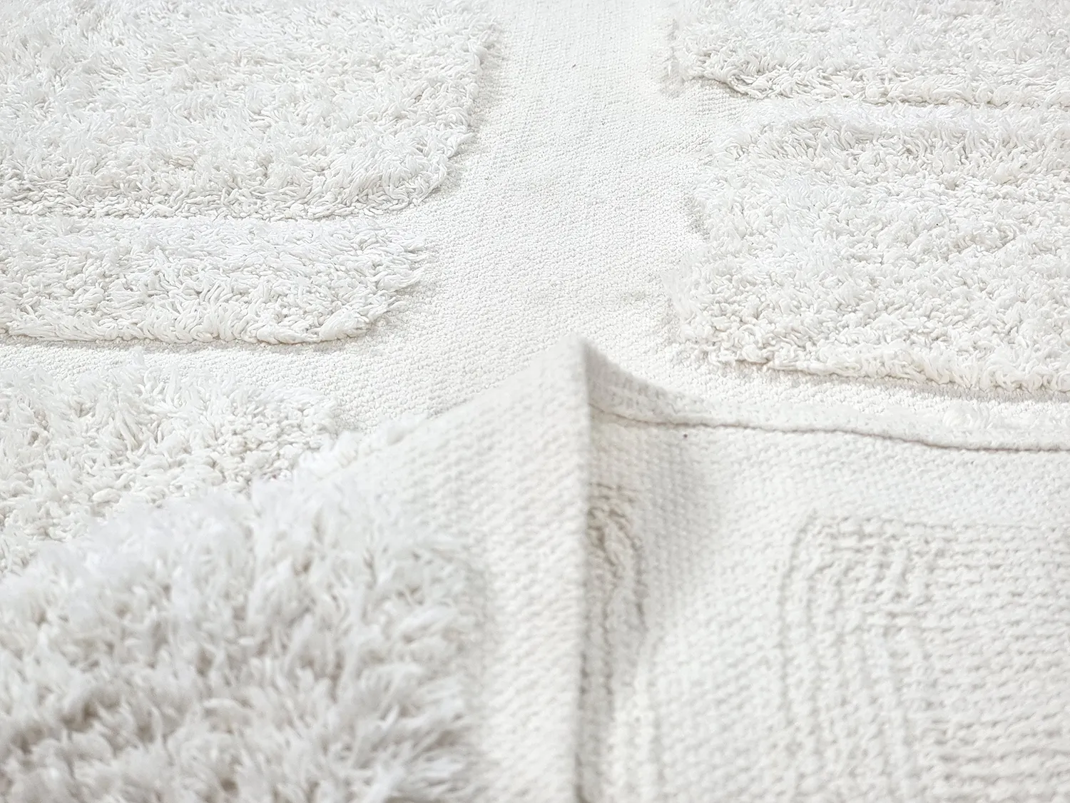 Runde Teppiche - Salem Natural Cotton Shaggy (offwhite)