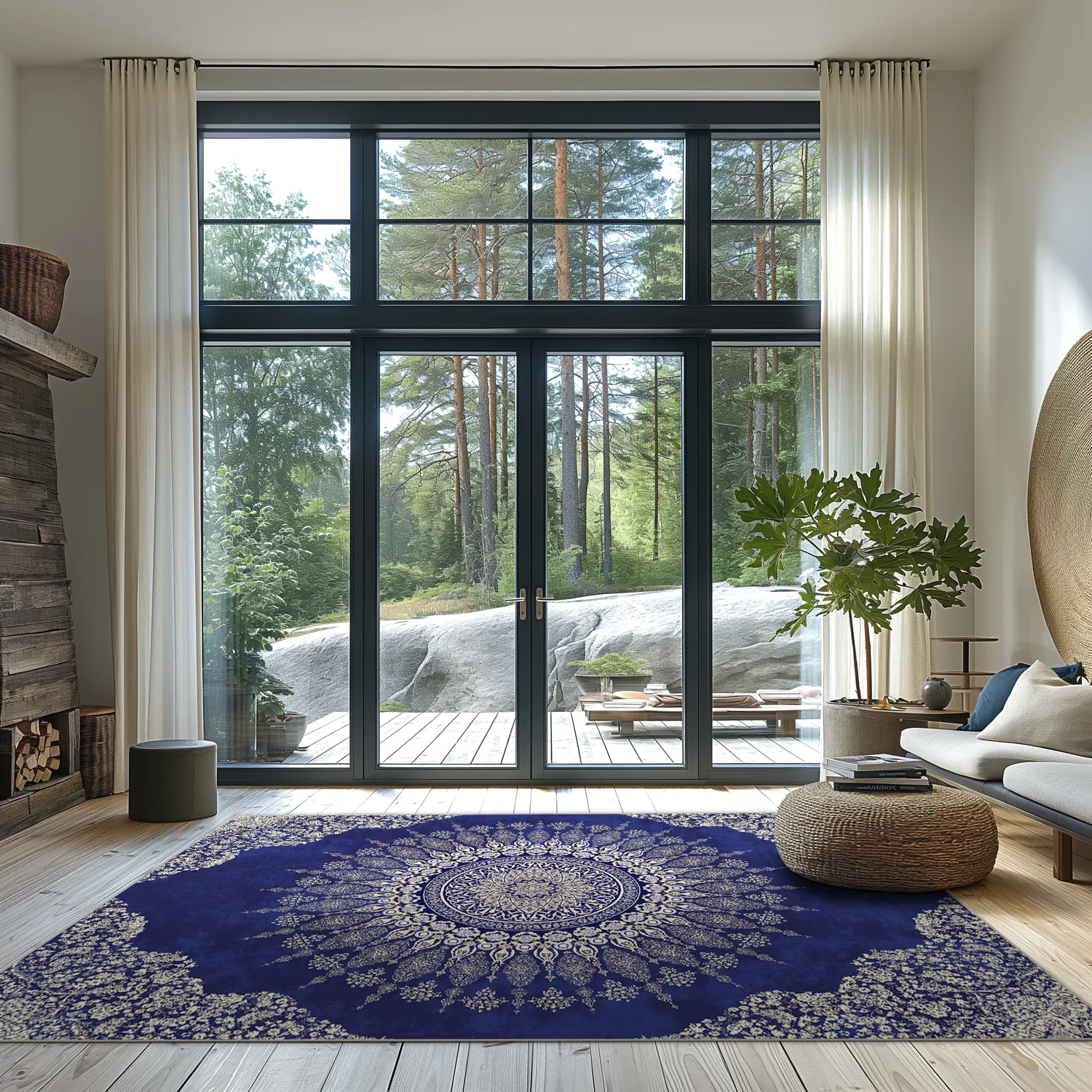 Wilton-Teppich - Sandrigo (blau/beige)