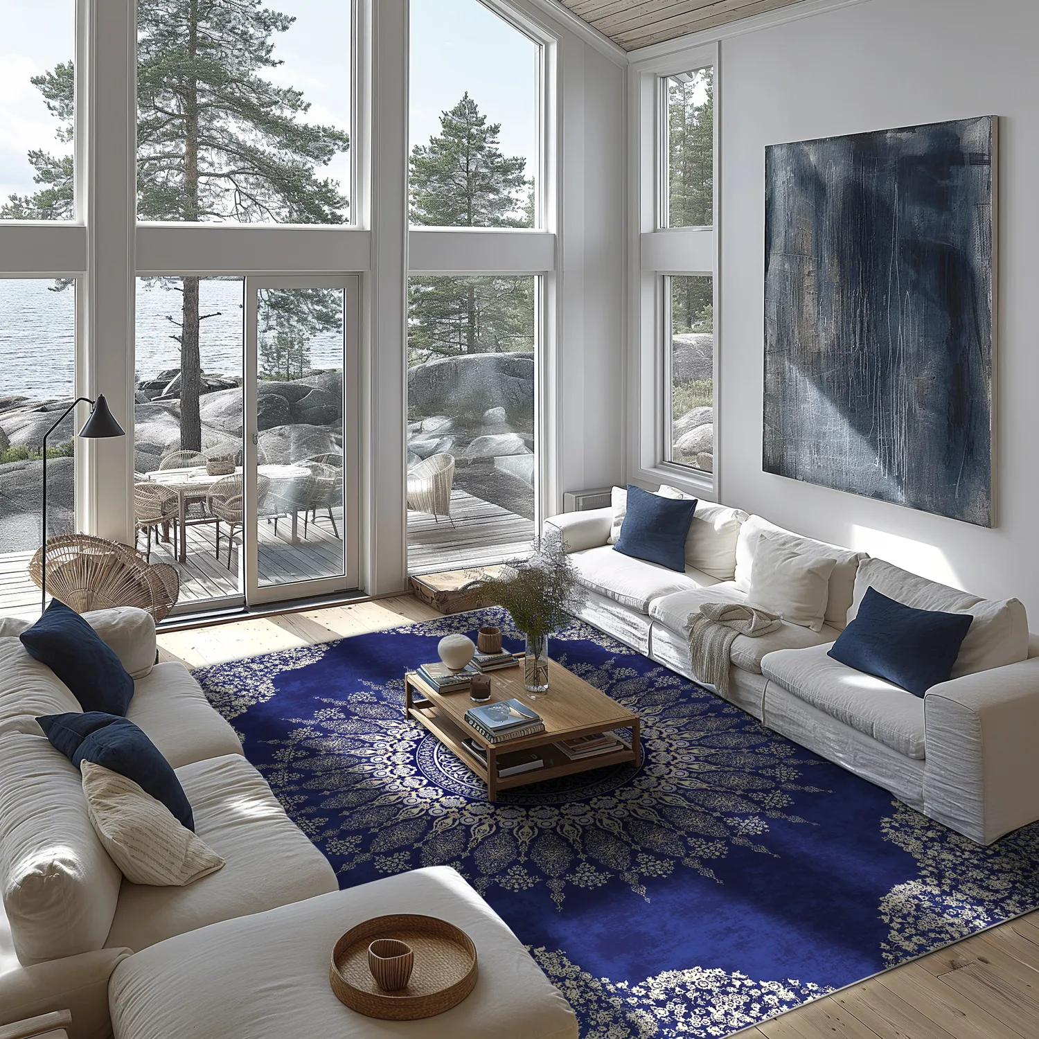 Wilton-Teppich - Sandrigo (blau/beige)