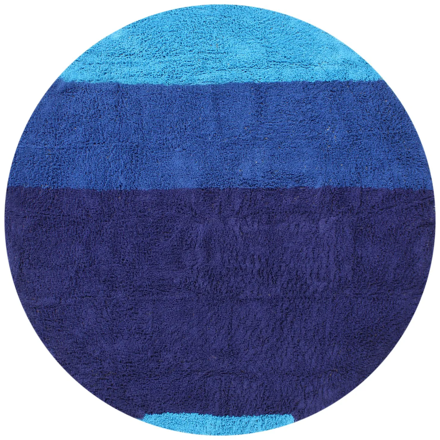 Runde Teppiche - Taro Natural Cotton Shaggy (blau)