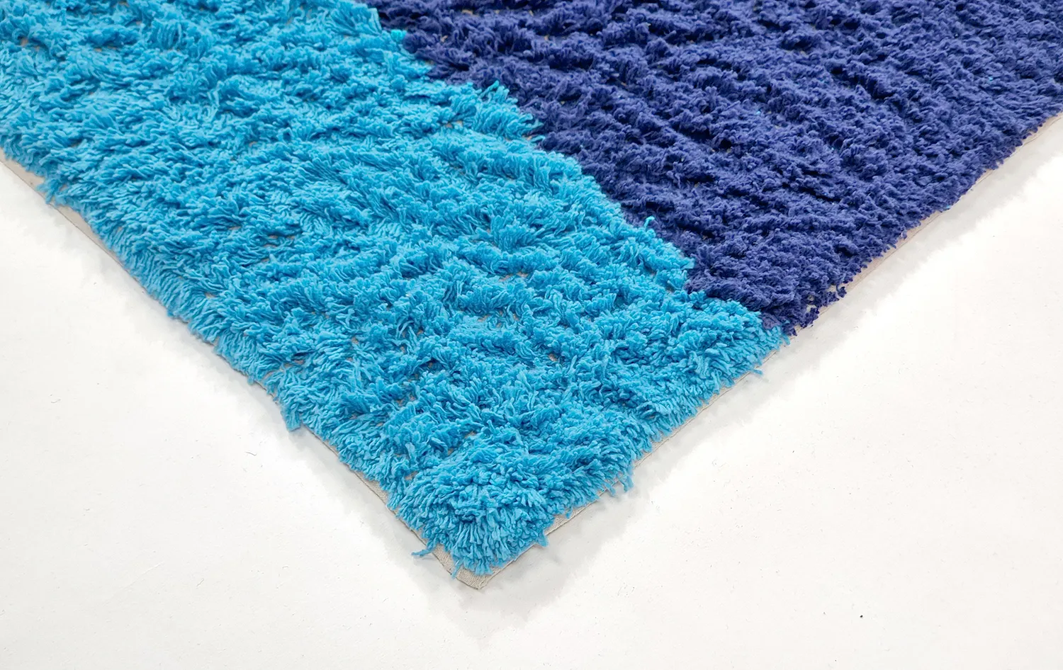 Hochflorteppiche - Taro Natural Cotton Shaggy (blau)