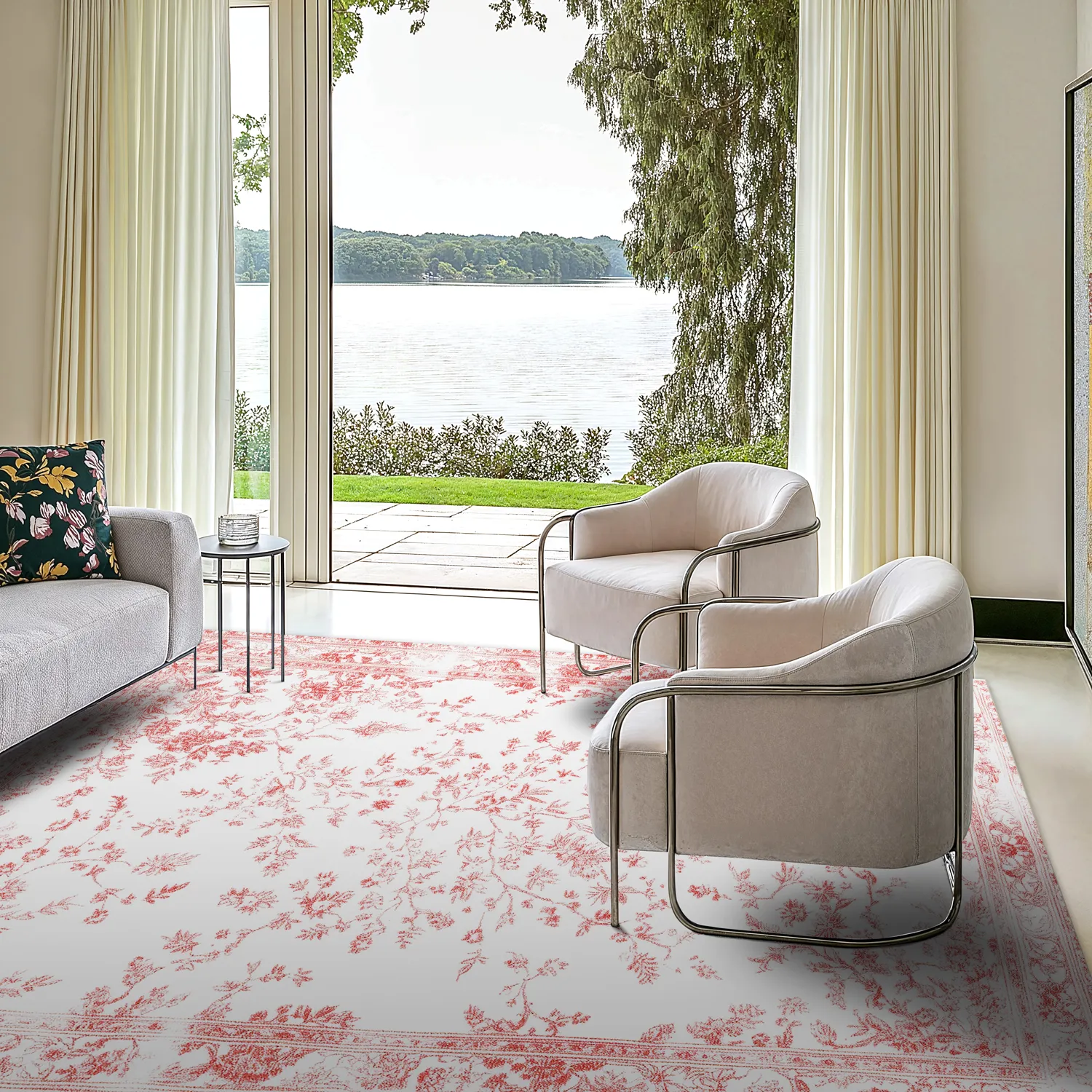 Wilton-Teppich - Tulum (rosa/weiß)