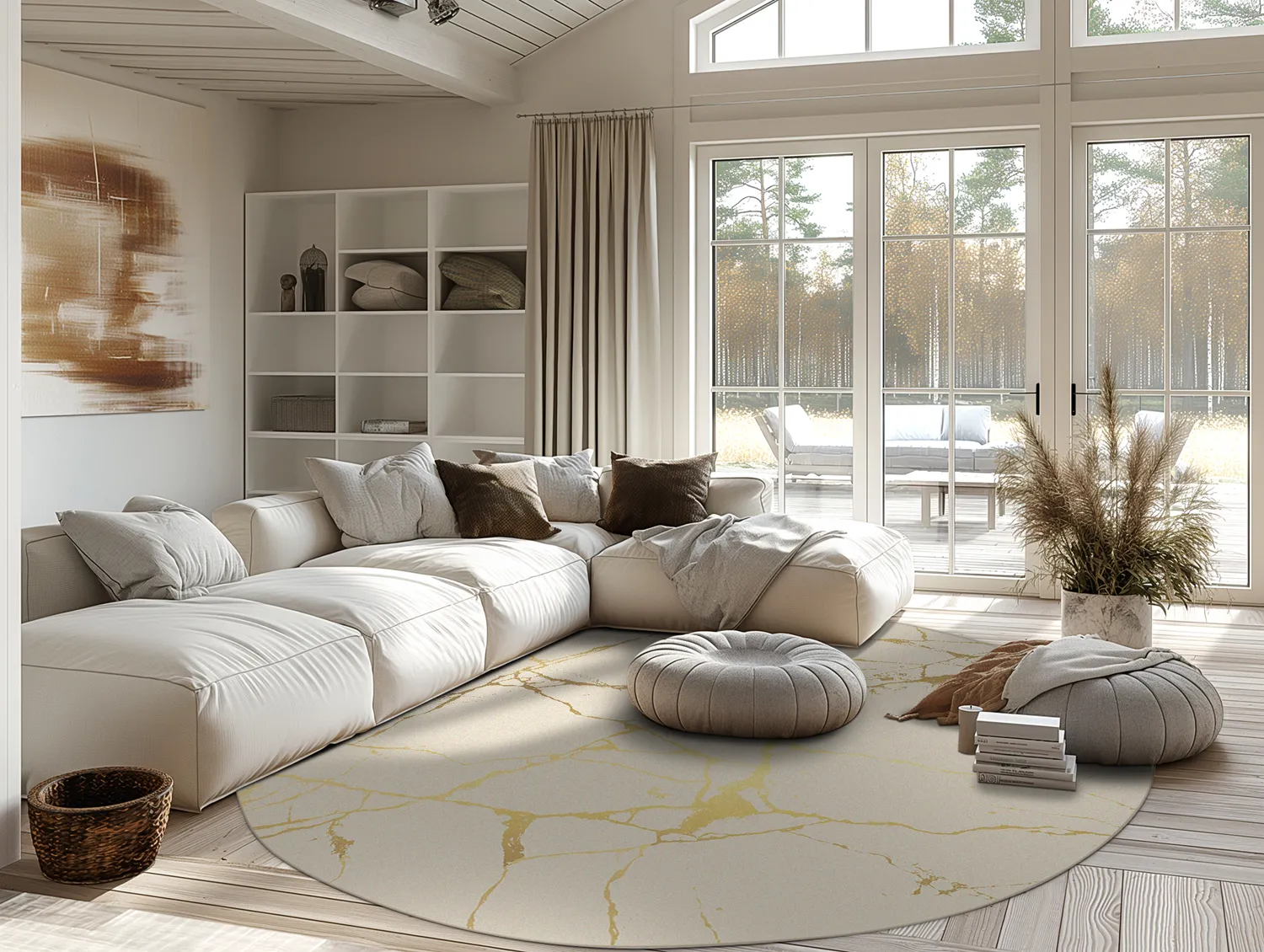 Rund Teppich - Vieste (beige/gold)
