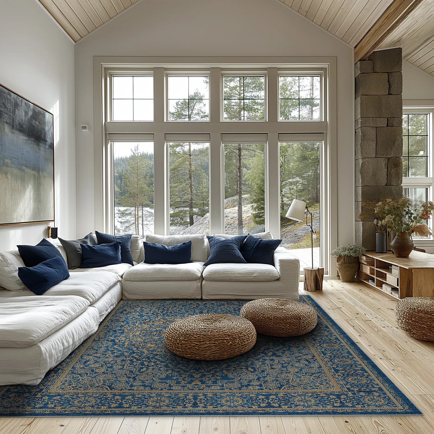 Wilton-Teppich - Vinadio (blau/gold)