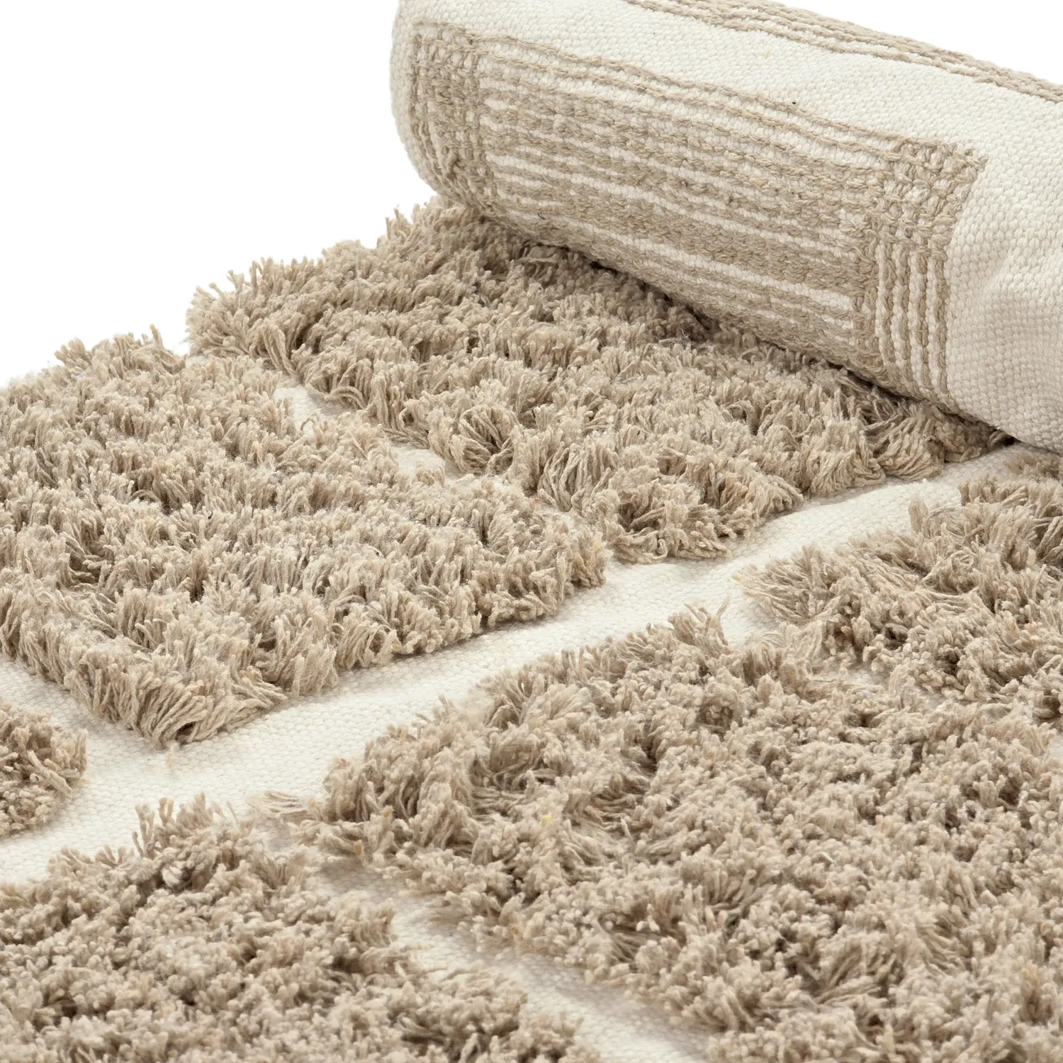 Rund Teppich - Zola Natural Cotton Shaggy (beige)