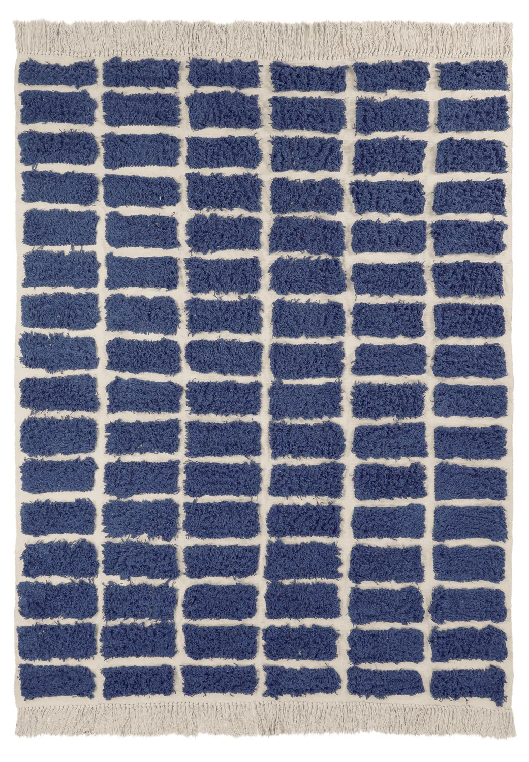 Hochflorteppiche - Zola Natural Cotton Shaggy (blau)