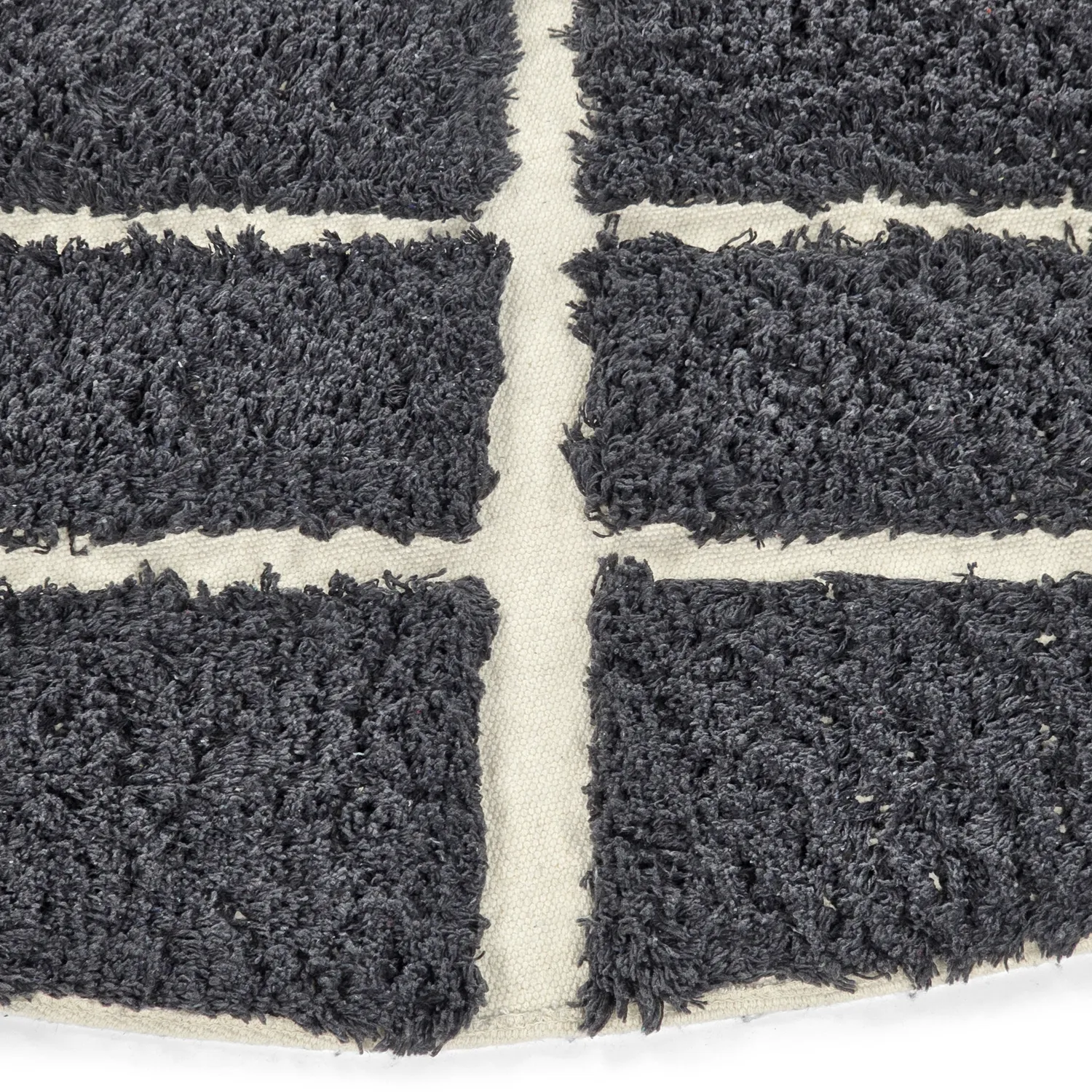 Rund Teppich - Zola Natural Cotton Shaggy (dunkelgrau)