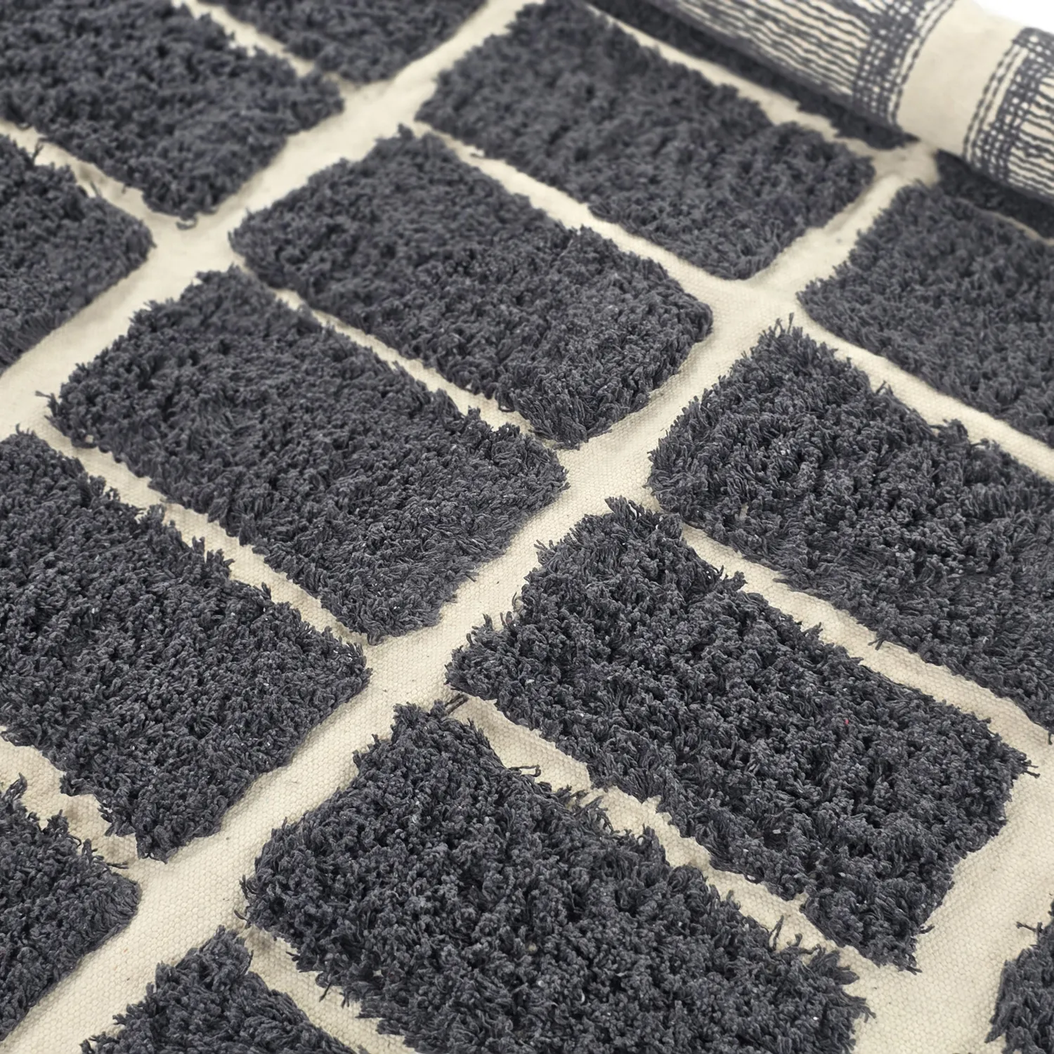 Rund Teppich - Zola Natural Cotton Shaggy (dunkelgrau)
