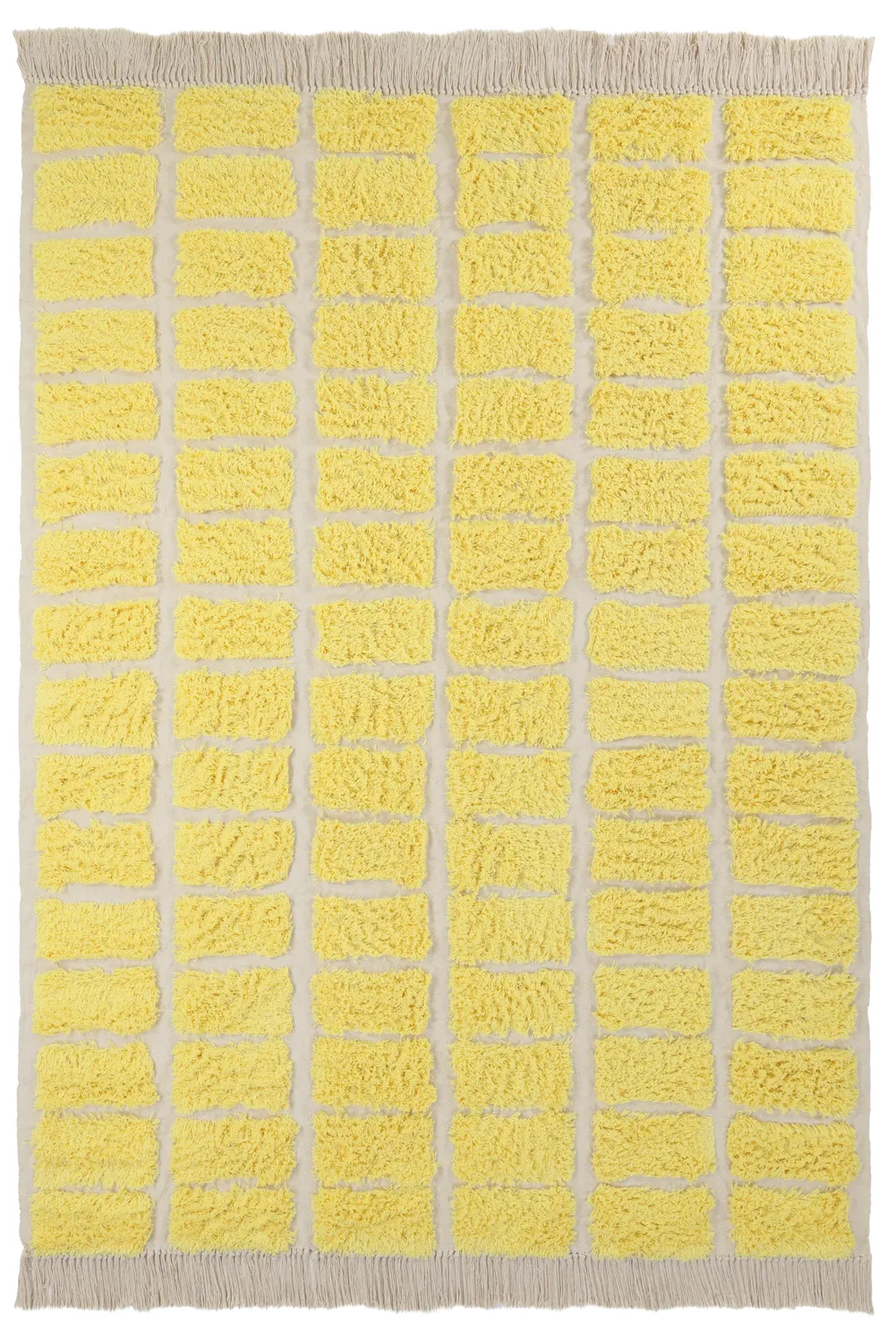 Hochflorteppiche - Zola Natural Cotton Shaggy (gelb)