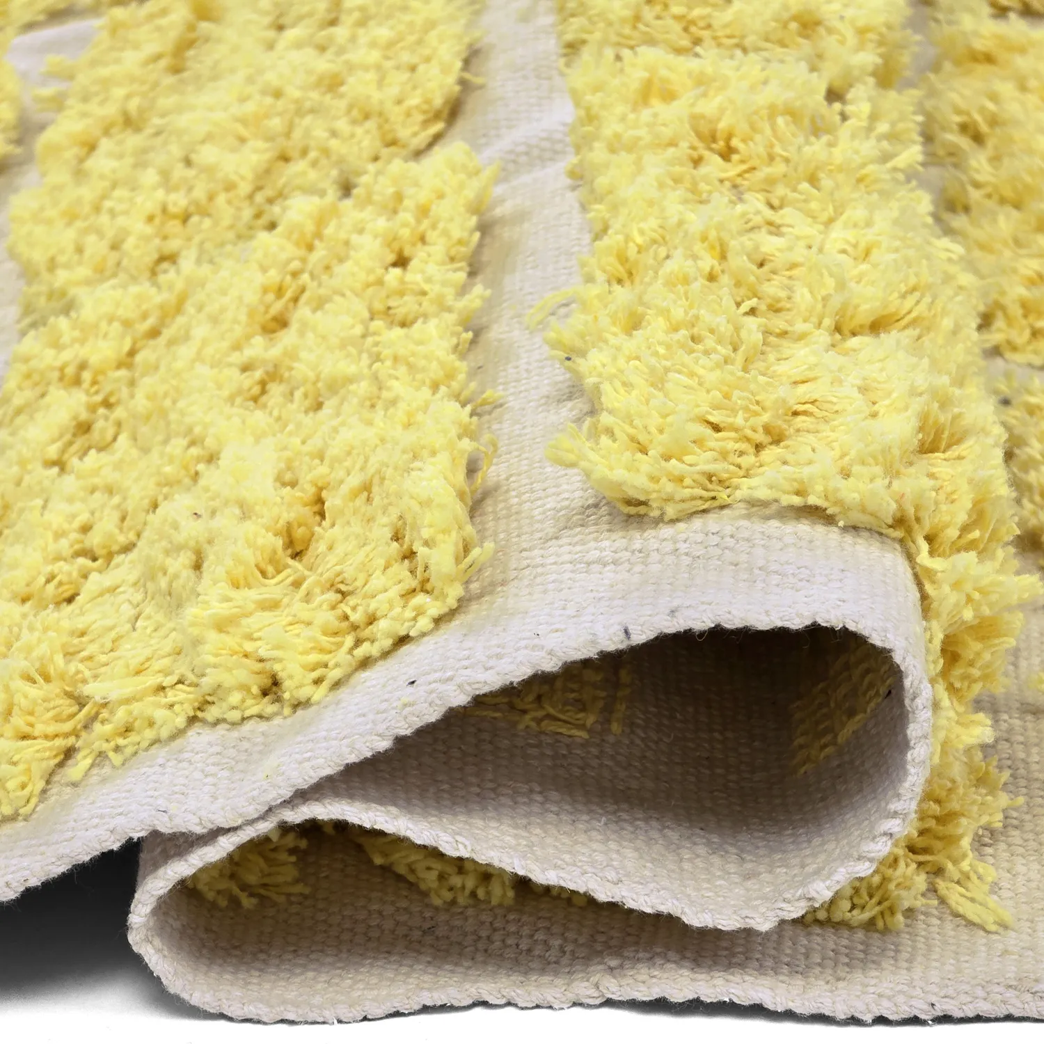 Hochflorteppiche - Zola Natural Cotton Shaggy (gelb)