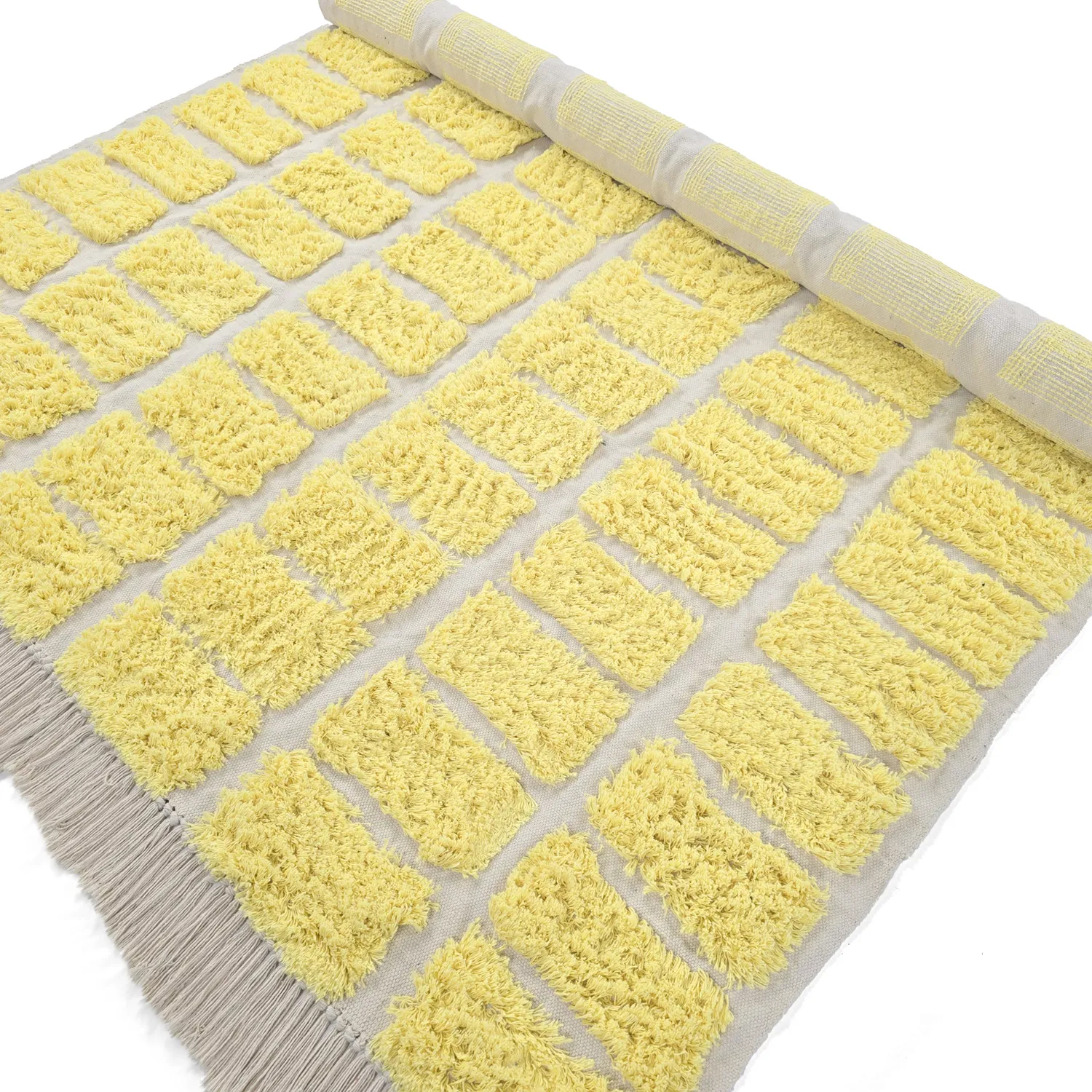 Hochflorteppiche - Zola Natural Cotton Shaggy (gelb)