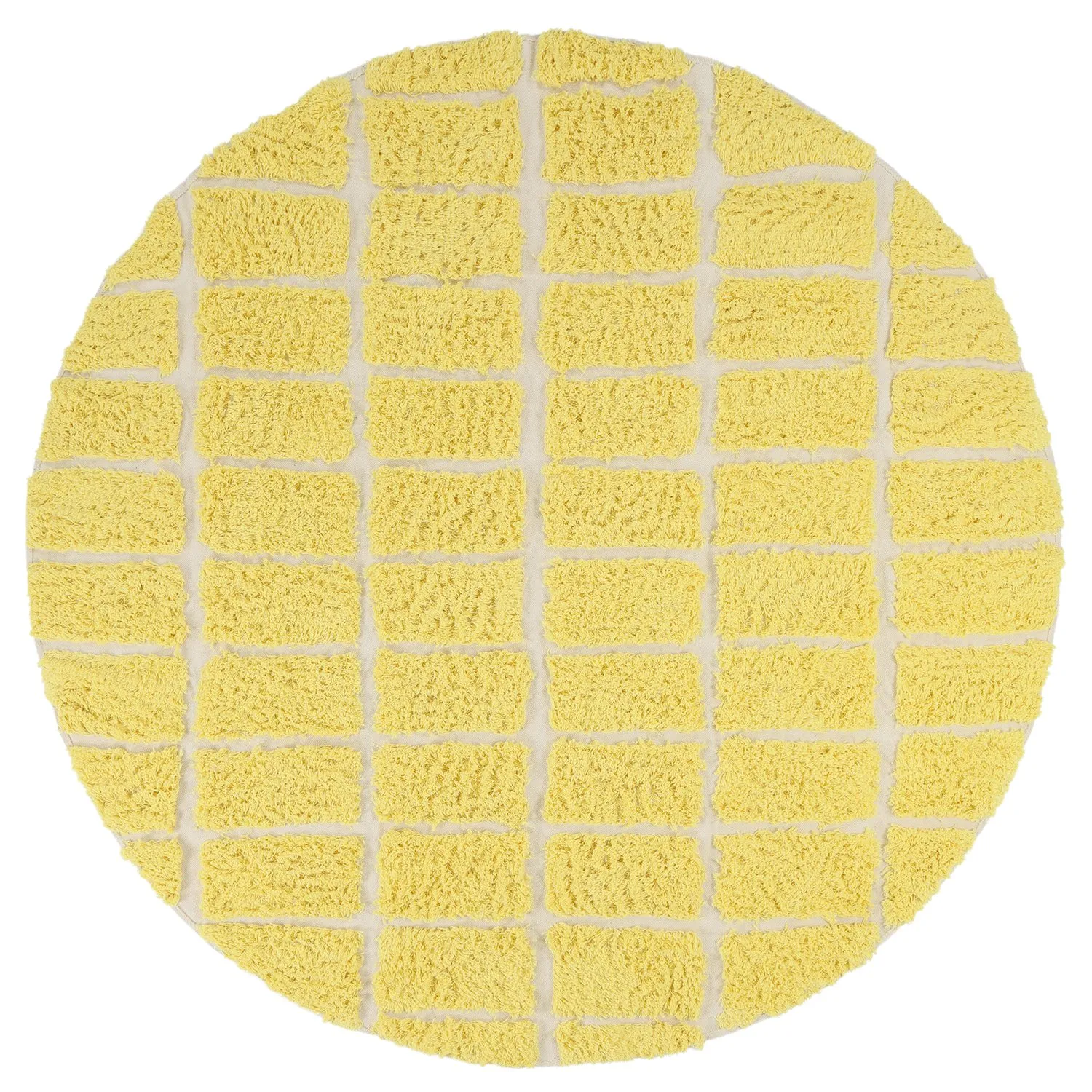 Rund Teppich - Zola Natural Cotton Shaggy (gelb)