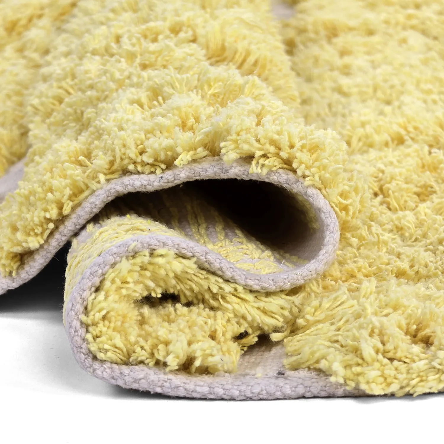 Rund Teppich - Zola Natural Cotton Shaggy (gelb)