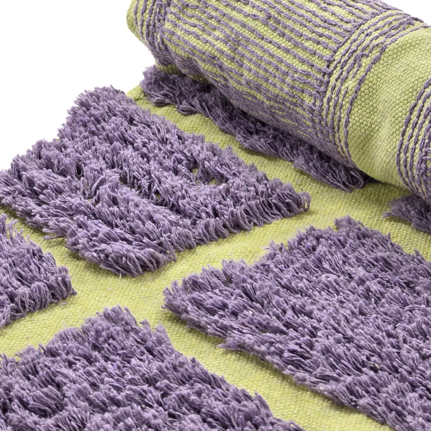 Rund Teppich - Zola Natural Cotton Shaggy (lila)