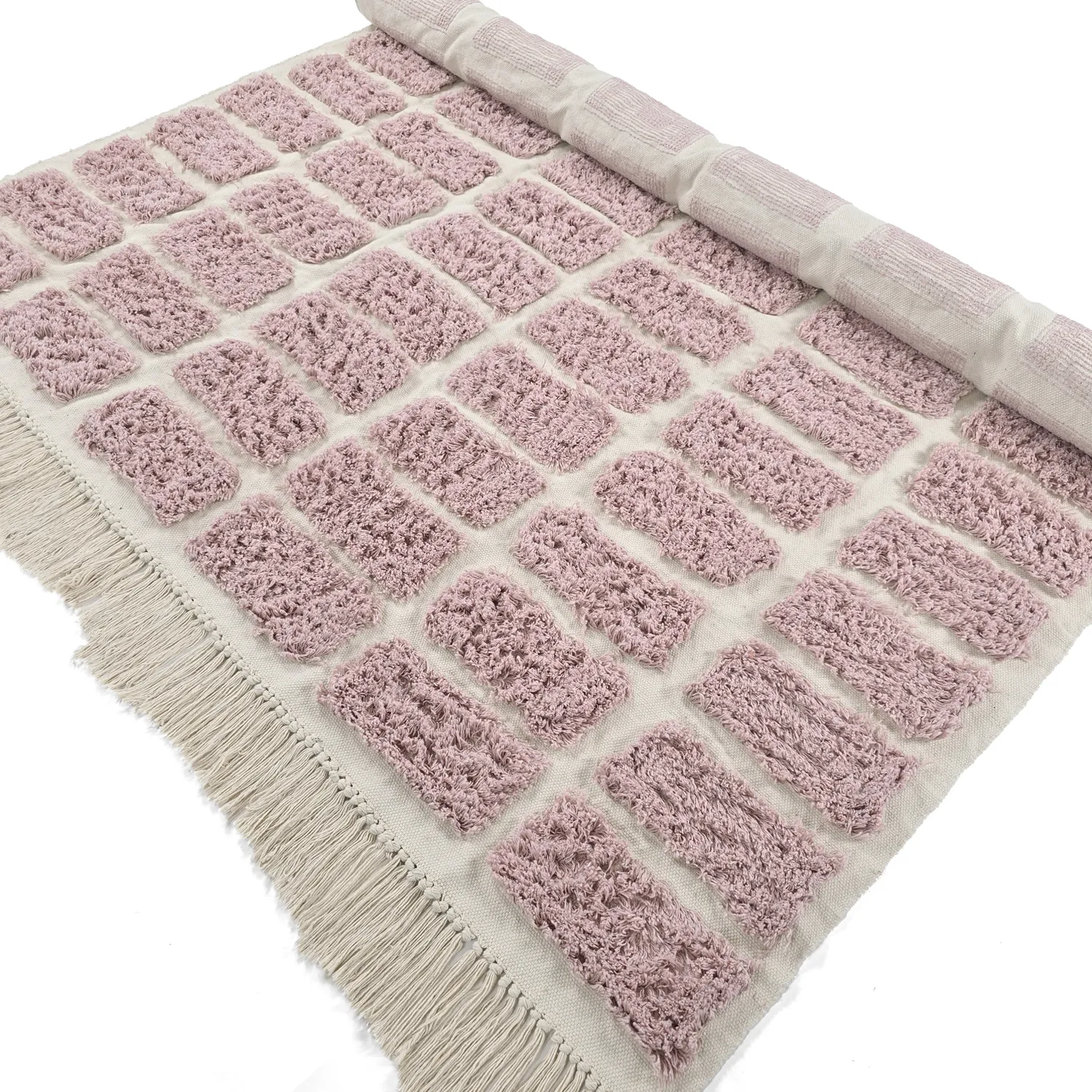 Hochflorteppiche - Zola Natural Cotton Shaggy (rosa)