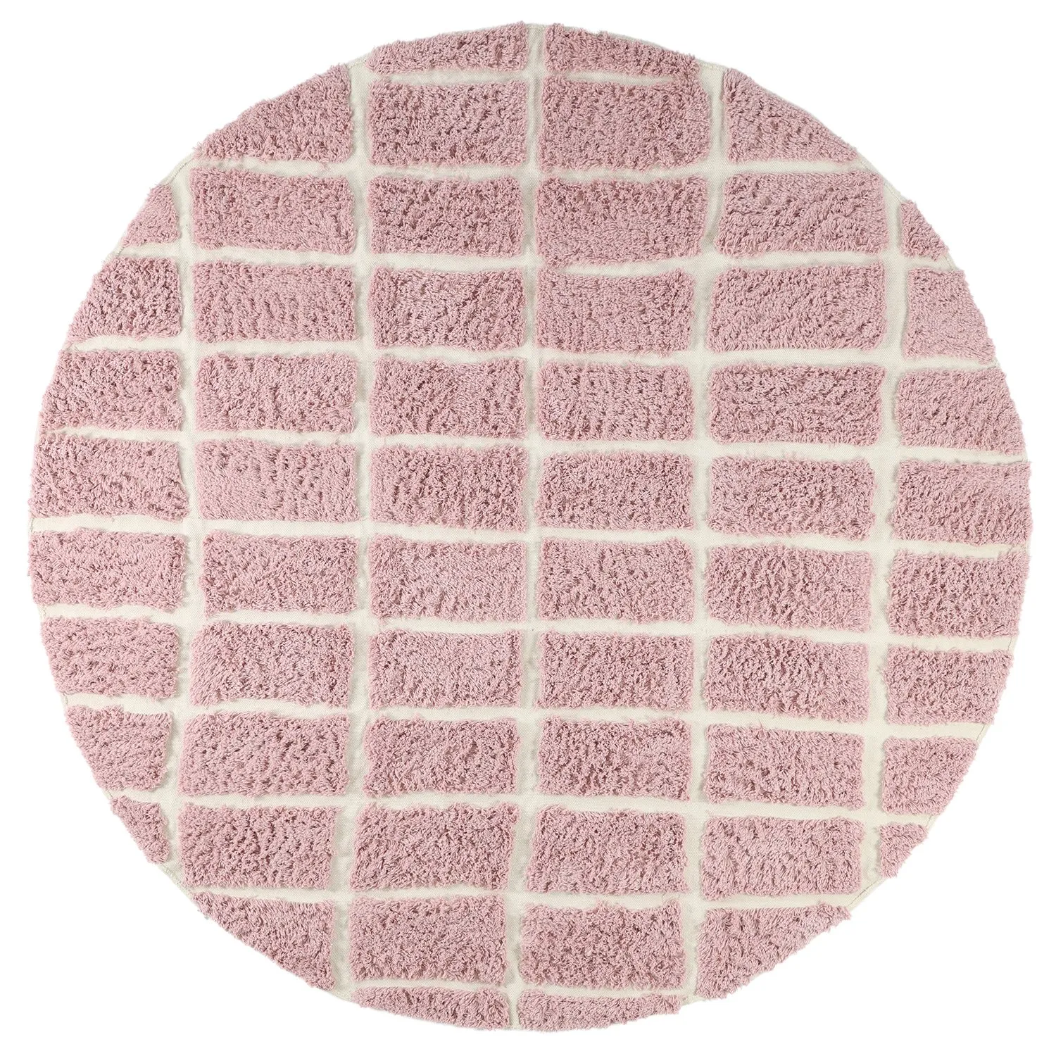 Rund Teppich - Zola Natural Cotton Shaggy (rosa)