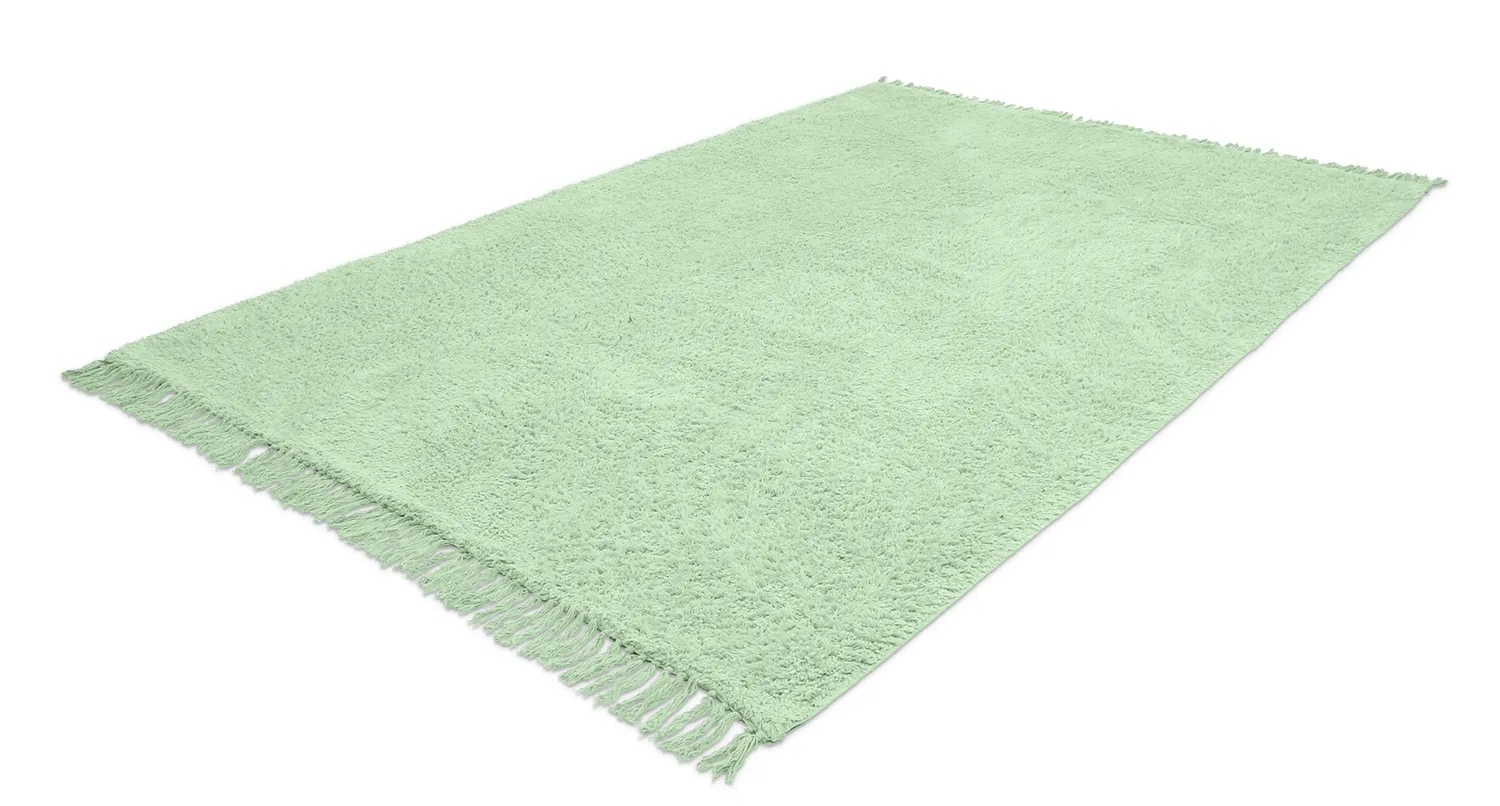 Hochflorteppiche - Alba Natural Cotton Shaggy (hellgrün)