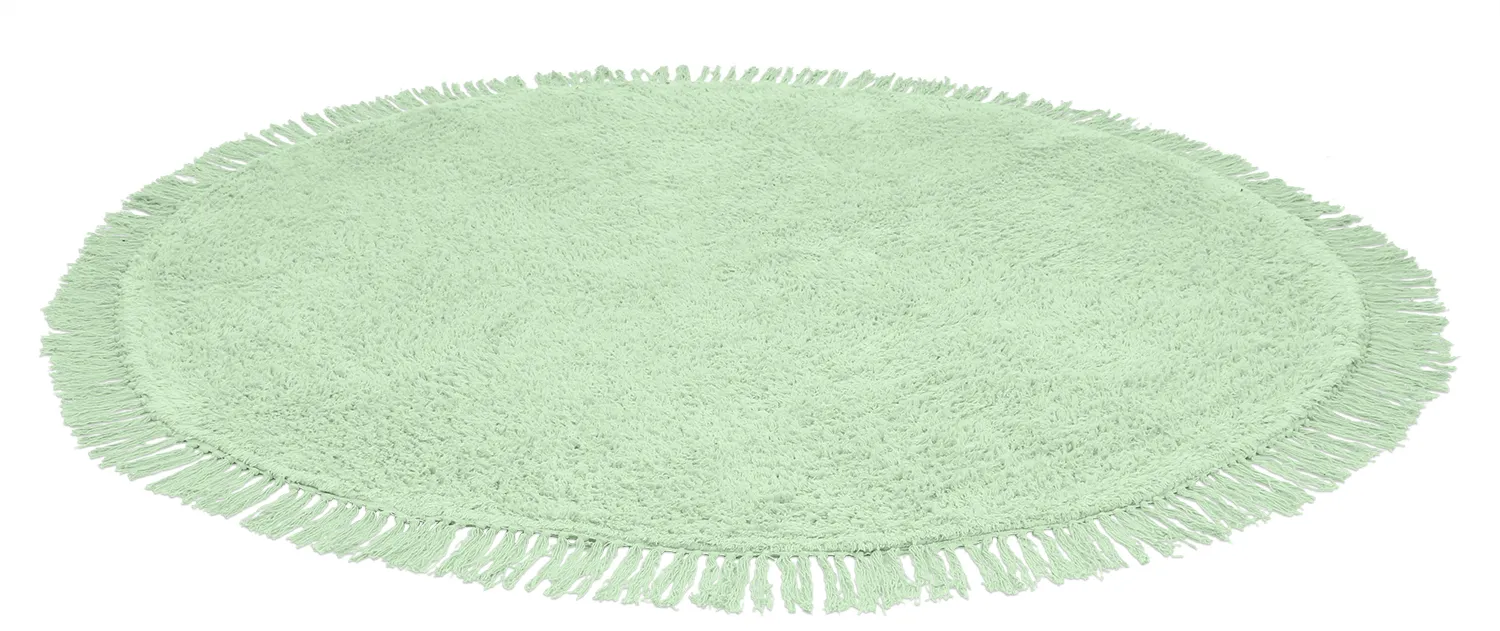 Runde Teppiche - Alba Natural Cotton Shaggy (hellgrün)