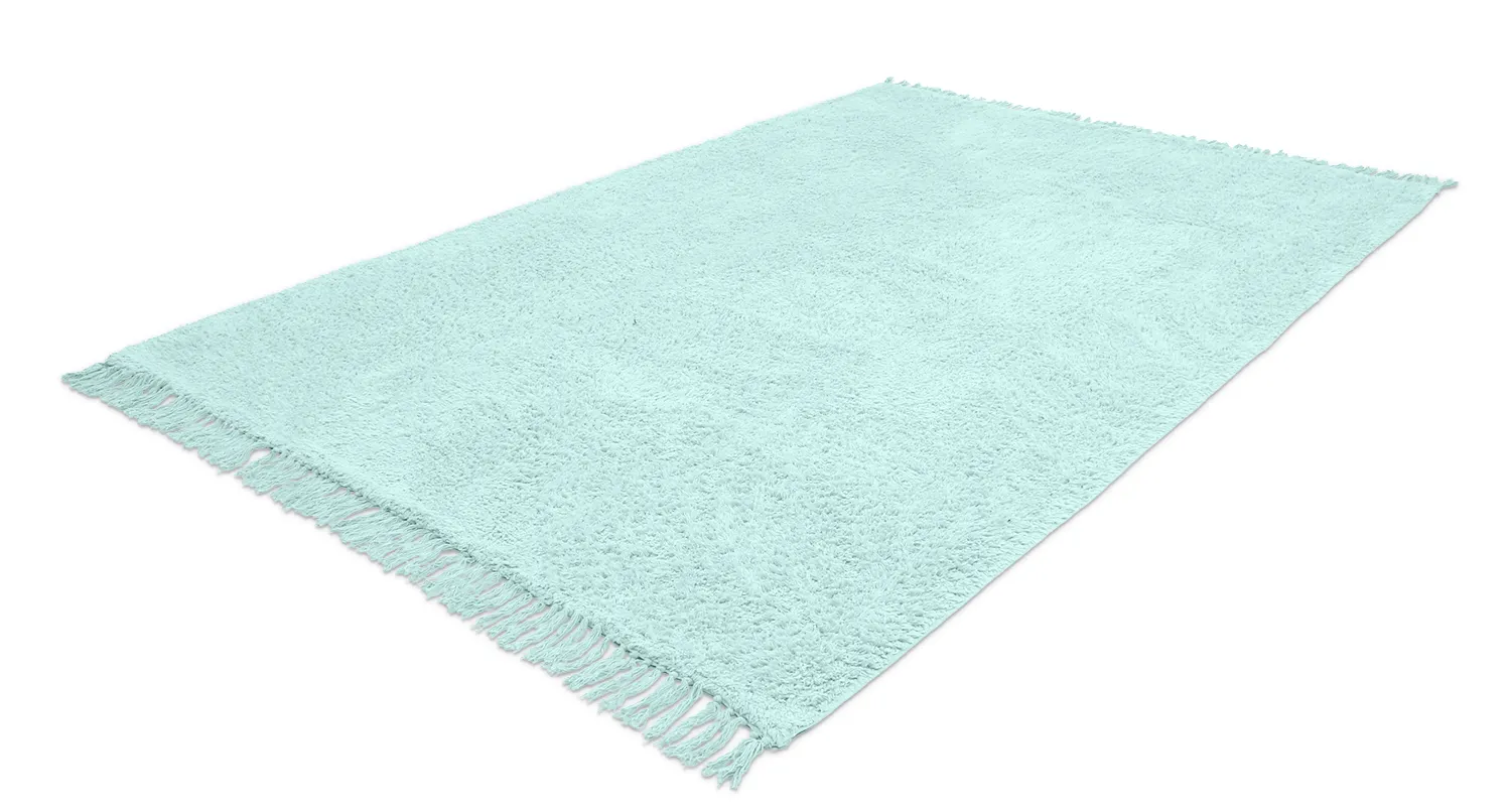 Hochflorteppiche - Alba Natural Cotton Shaggy (türkis)