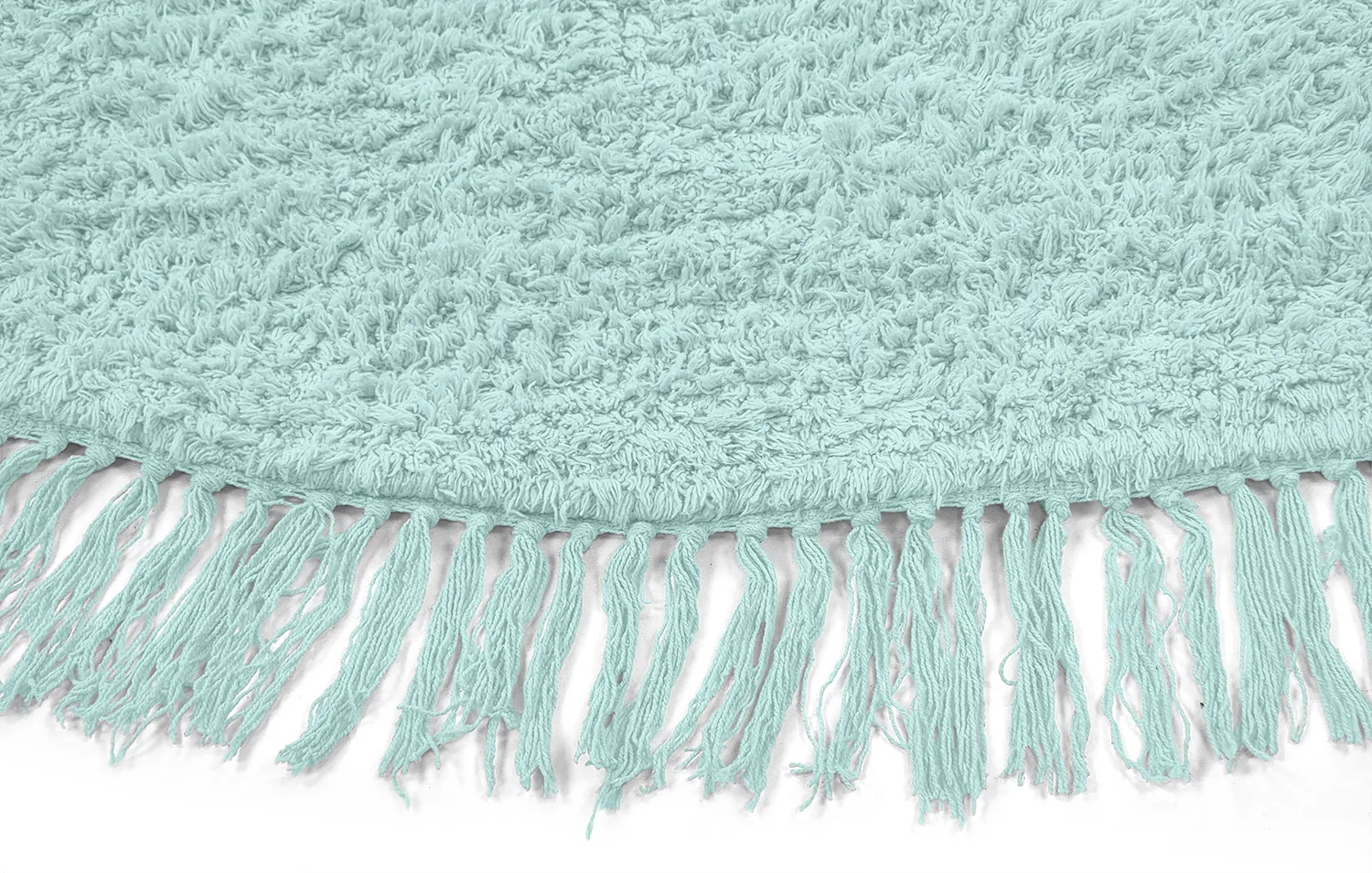 Runde Teppiche - Alba Natural Cotton Shaggy (türkis)