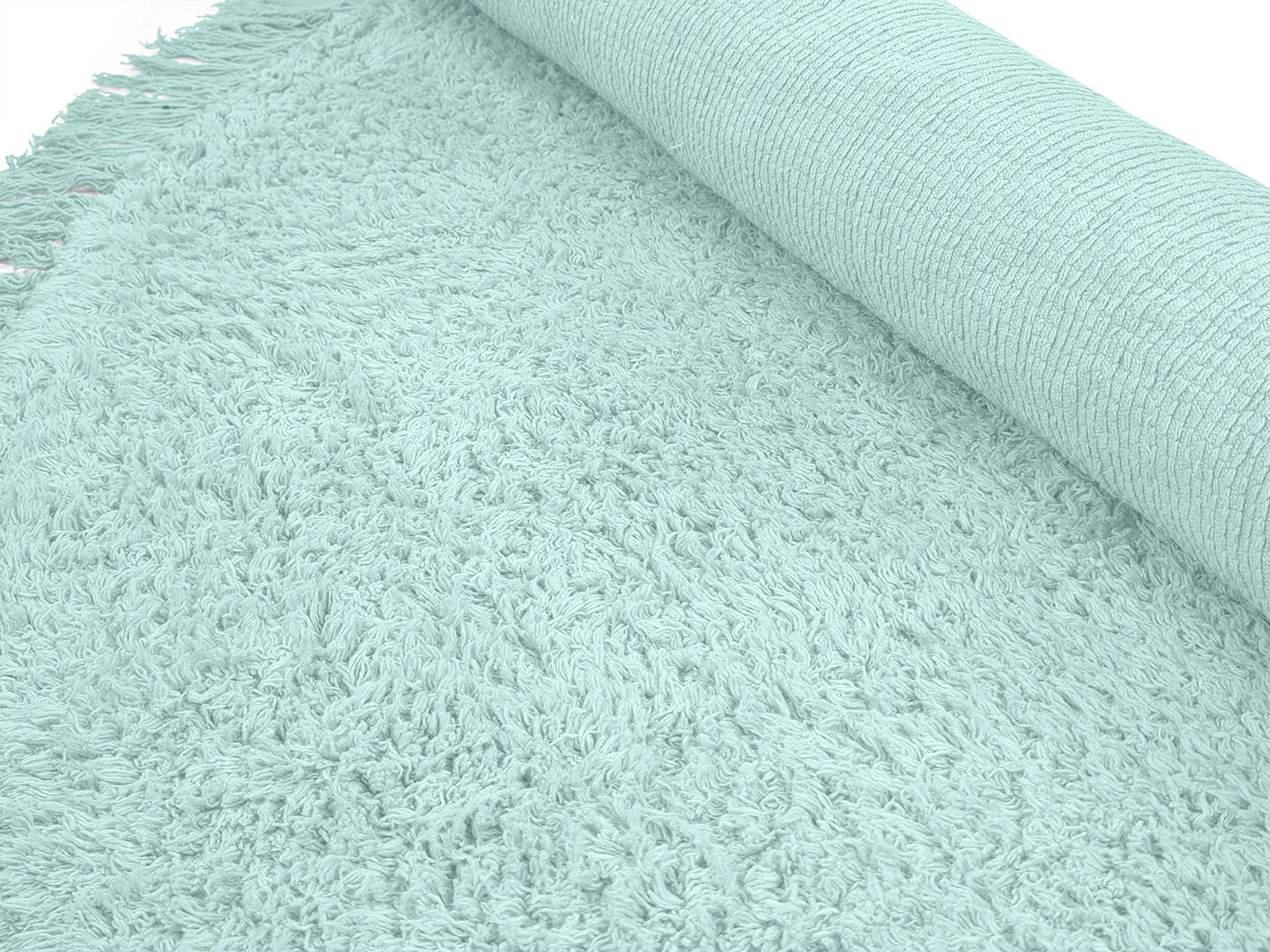 Runde Teppiche - Alba Natural Cotton Shaggy (türkis)
