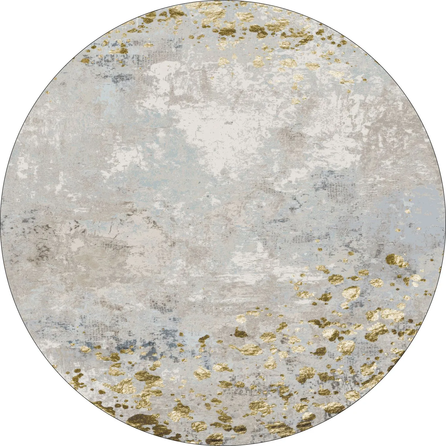 Rund Teppich - Maude (grau/gold)