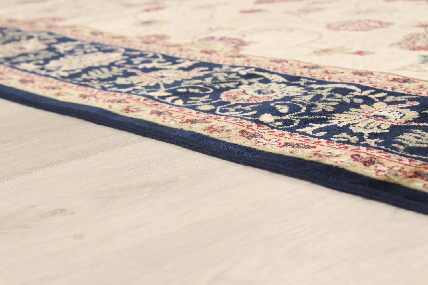 Wilton-Teppich - Angelica (beige/marineblau)