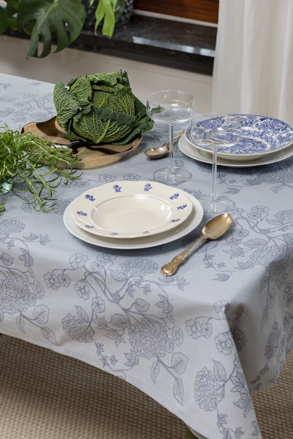 Baumwolltischdecke Minna (blau)