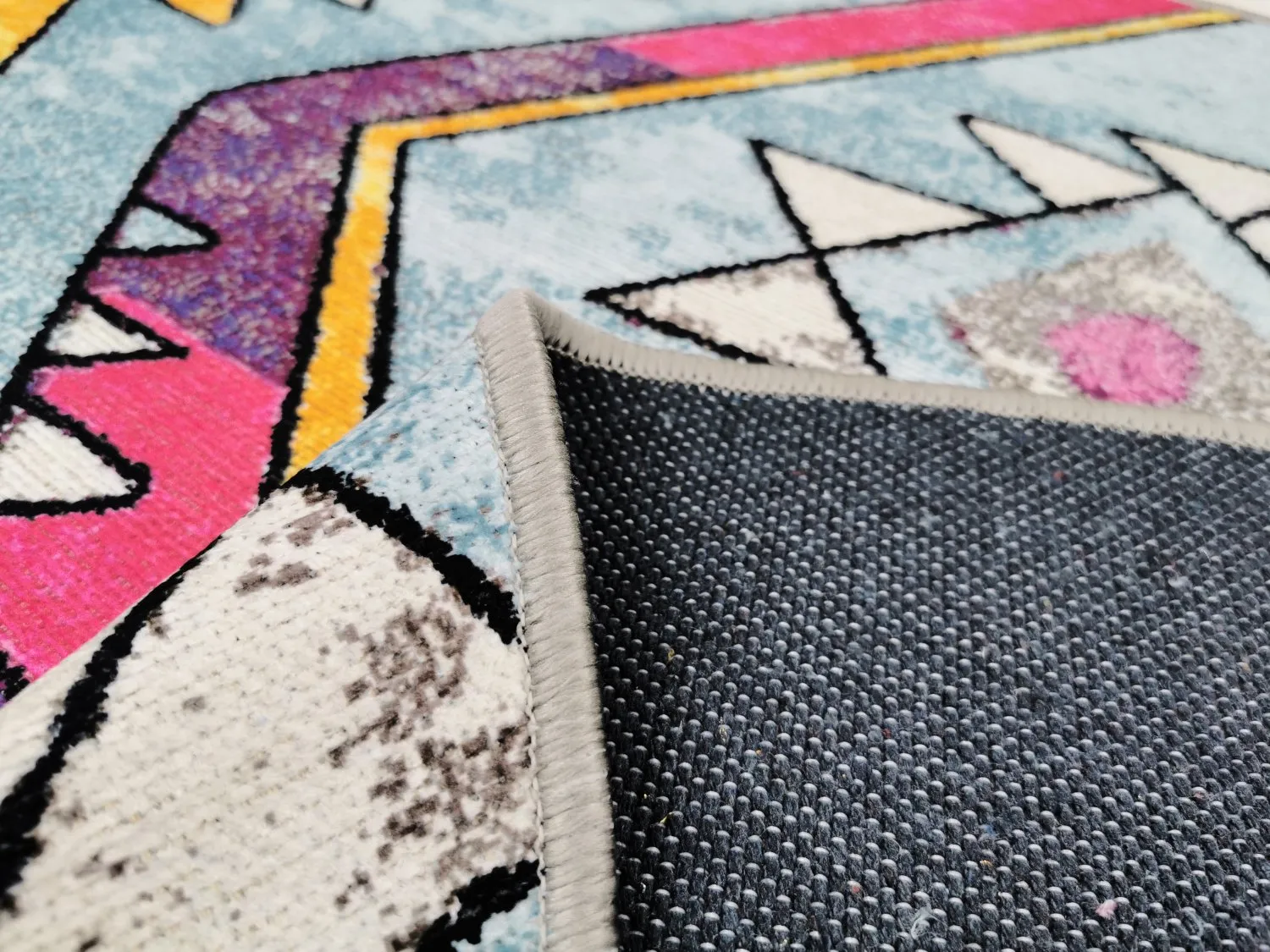 Rund Teppich - Misare (blau/bunt)