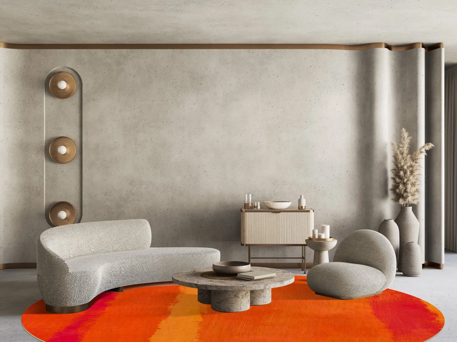 Rund Teppich - Asti (orange)