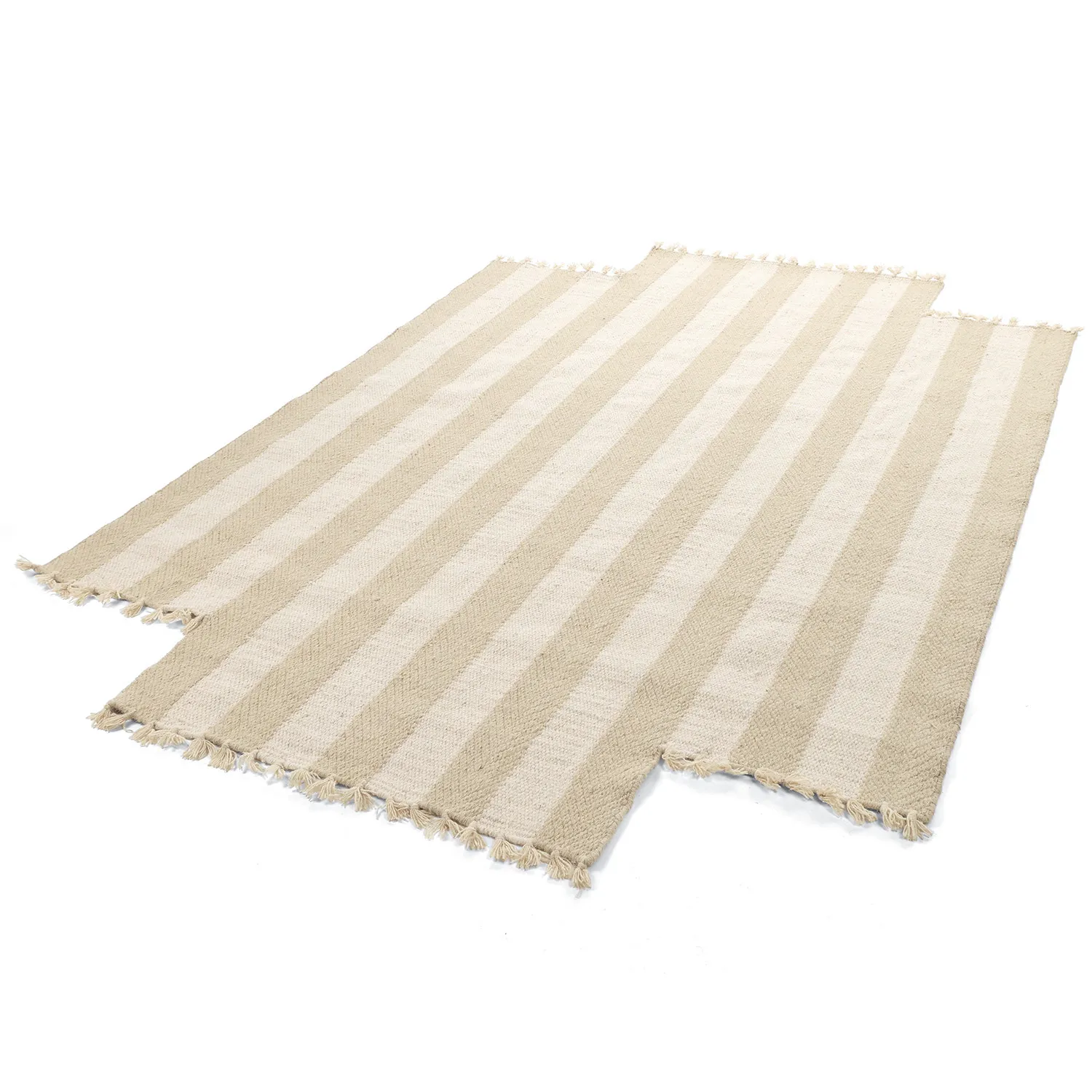 Unregelmäßiger Wollteppich - Kystaro (creme/beige)