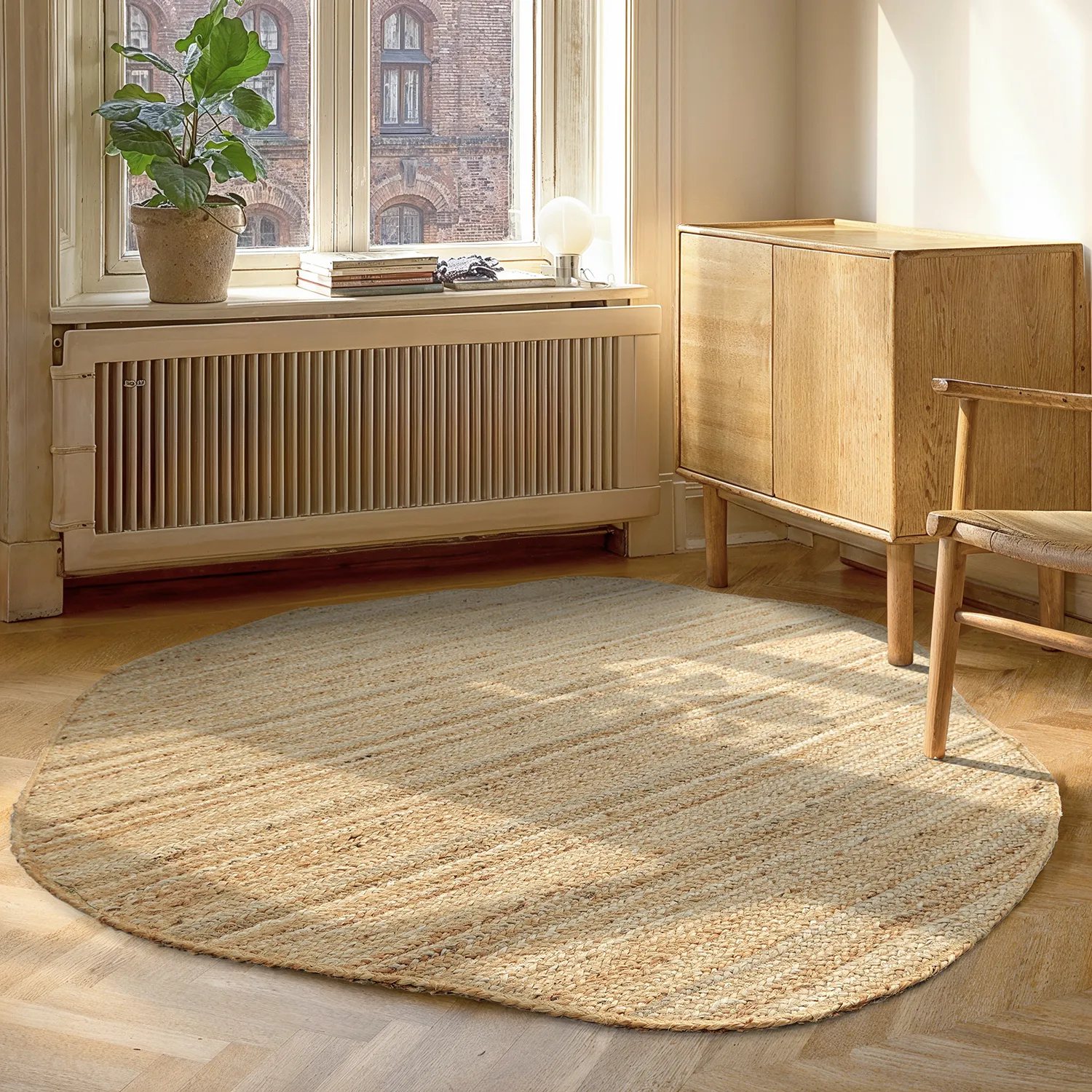 Unregelmäßig runder Juteteppich - San Francisco (jute)